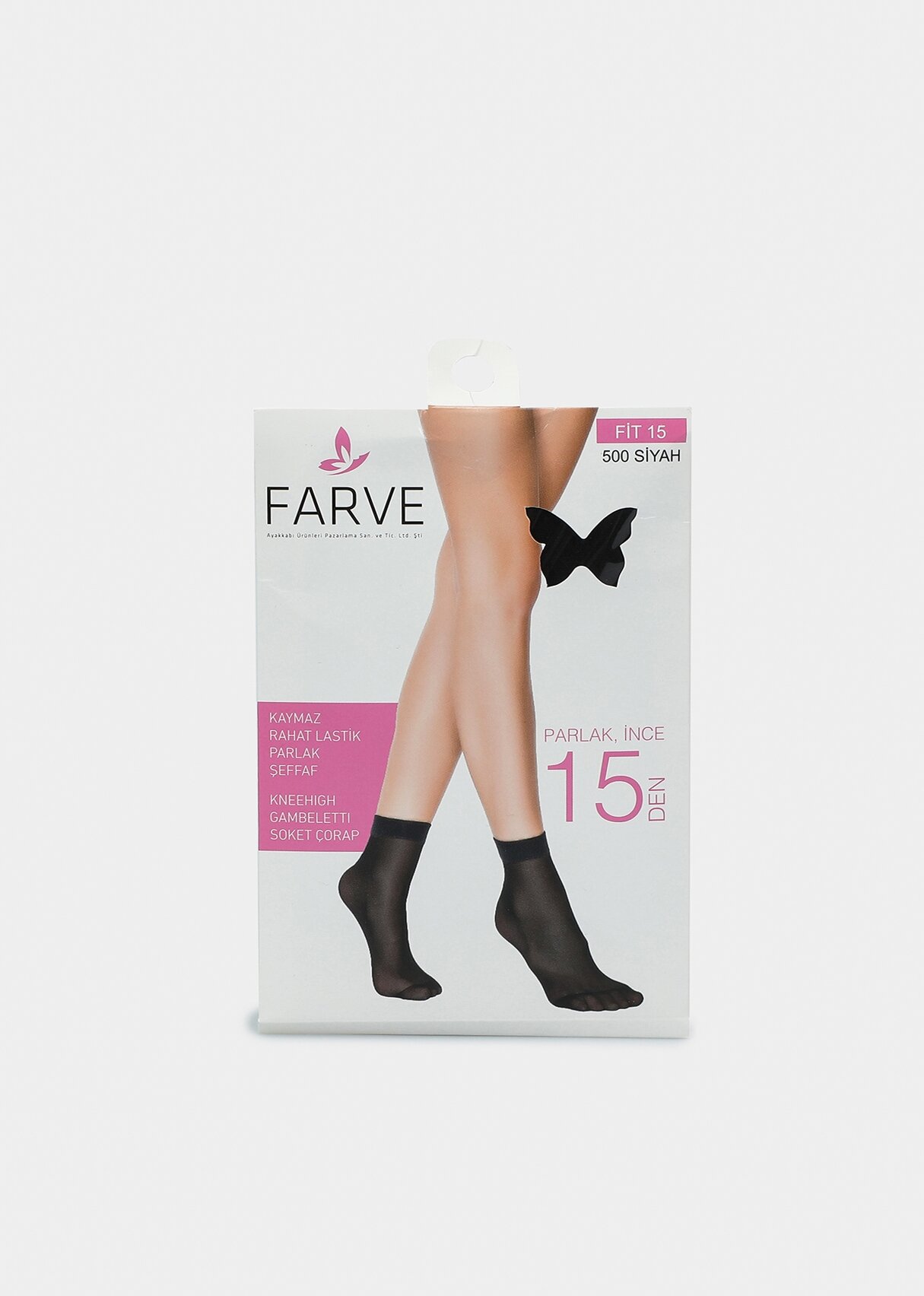 Siyah  Farve Fit Soket Çorap Siyah