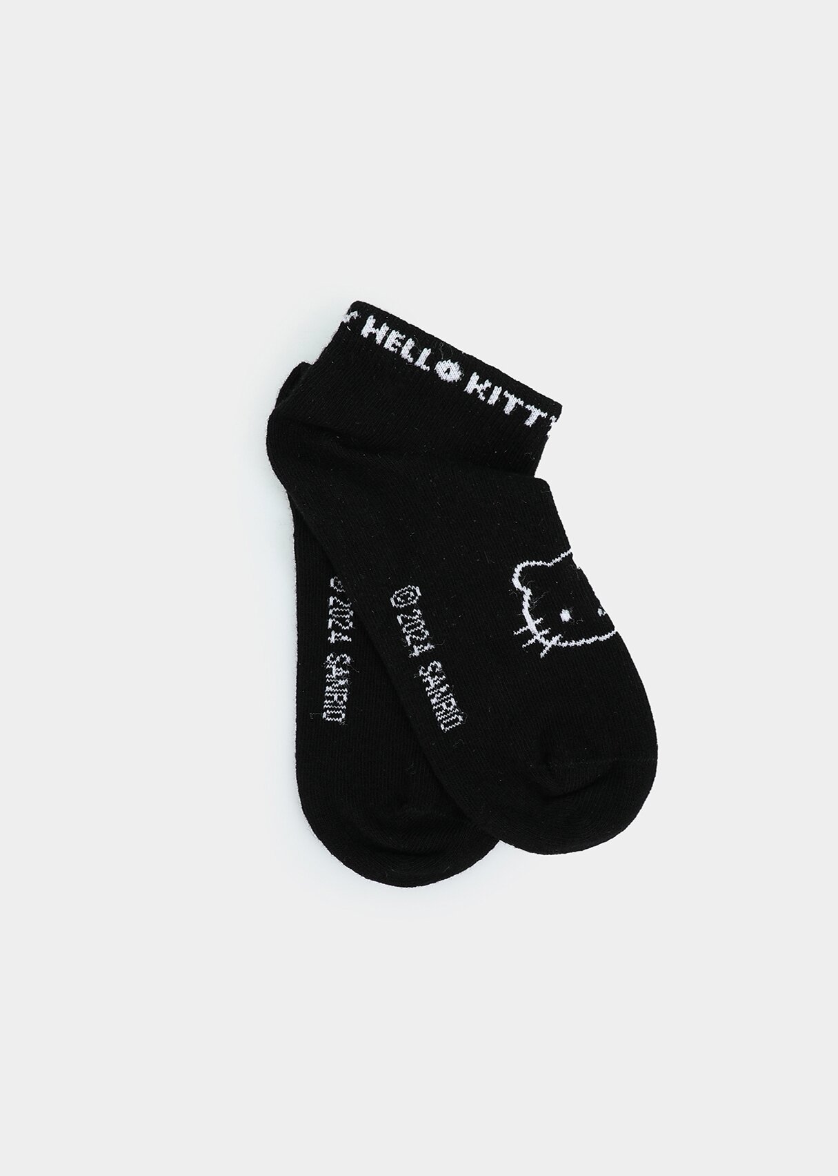 Siyah  Hello Kitty Siyah Patik Çorap 27-30