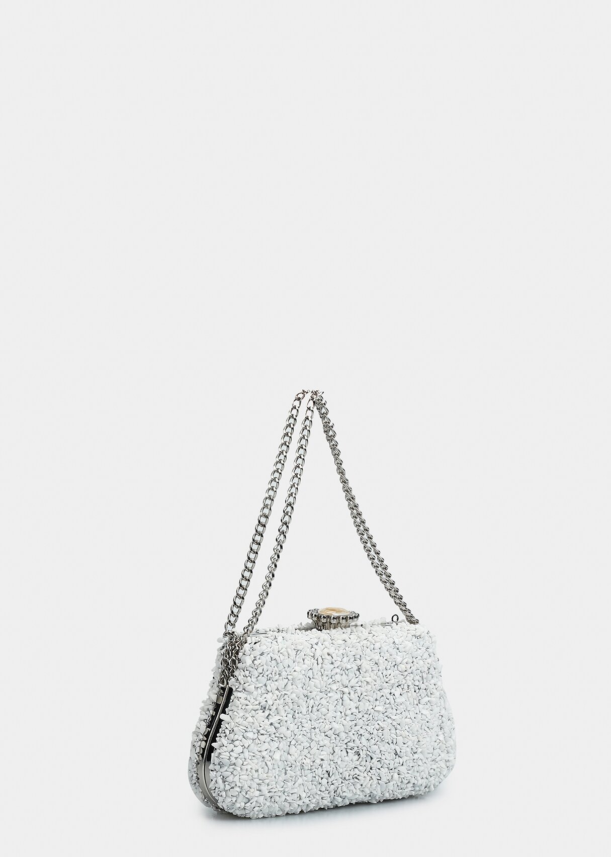 Beyaz Kadın Abiye Çanta