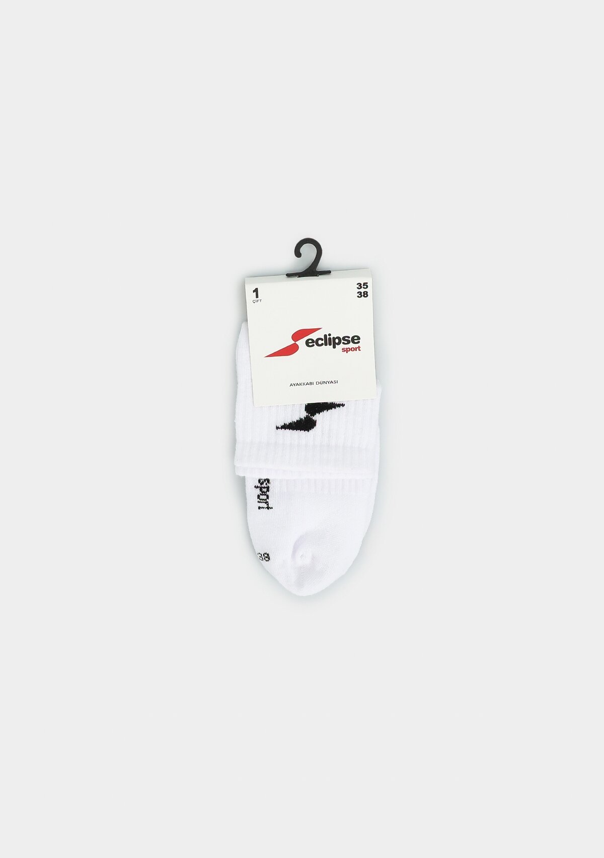 Beyaz  Eclipse Sport ES004 Beyaz Quarter Tekli Çorap