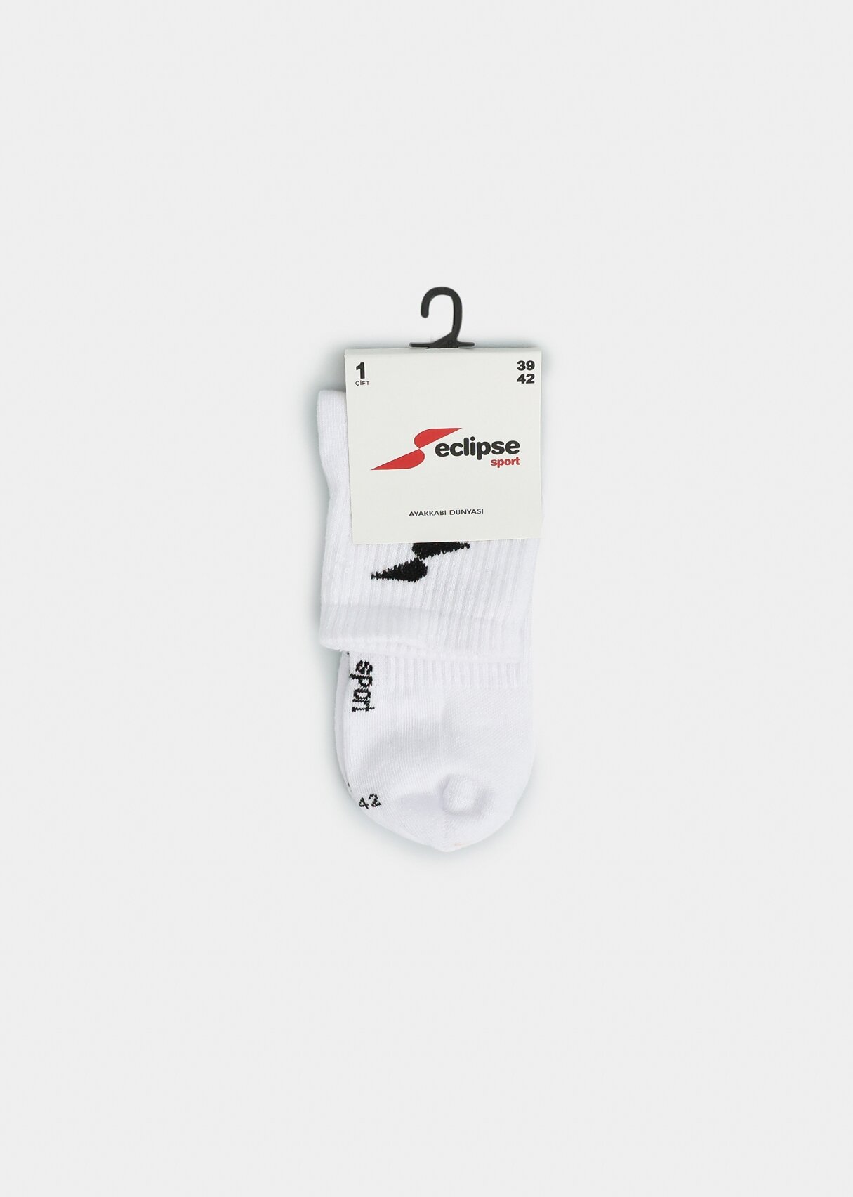 Beyaz  Eclipse Sport ES004 Beyaz Quarter Tekli Çorap