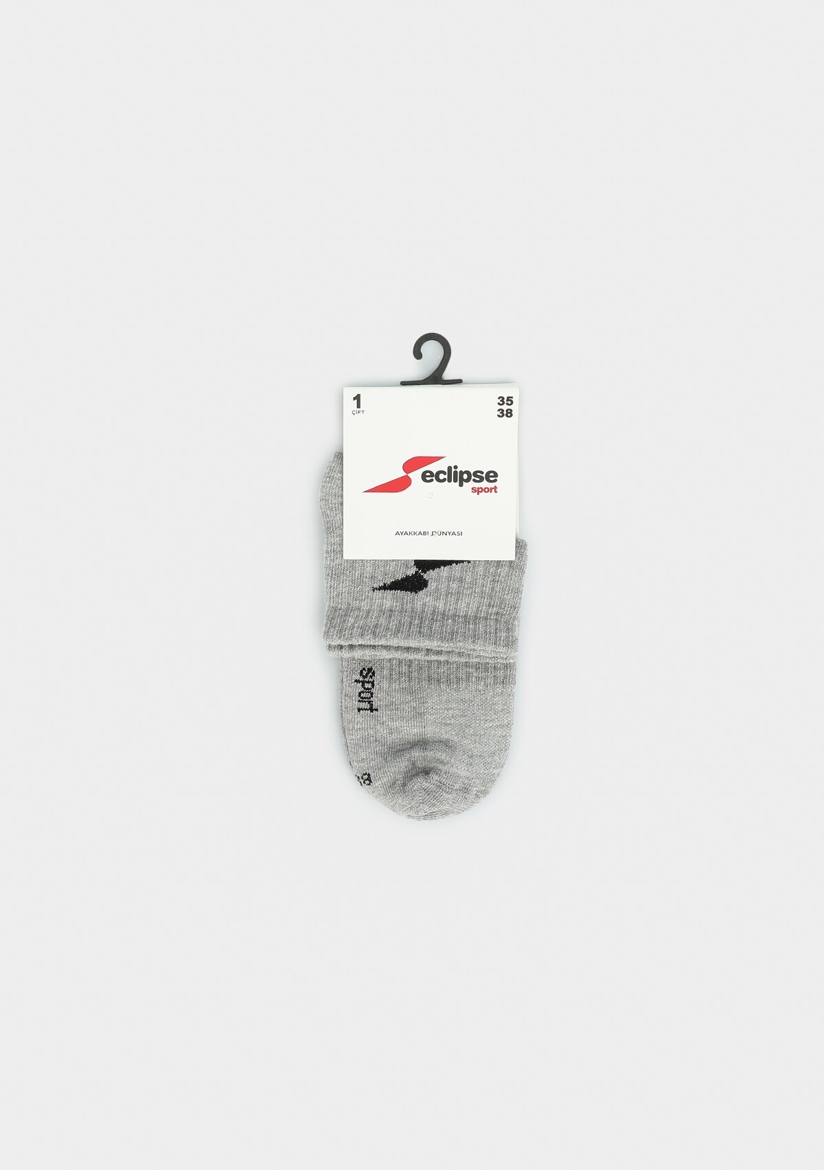 Gri  Eclipse Sport ES004 GRİ Quarter Tekli Çorap