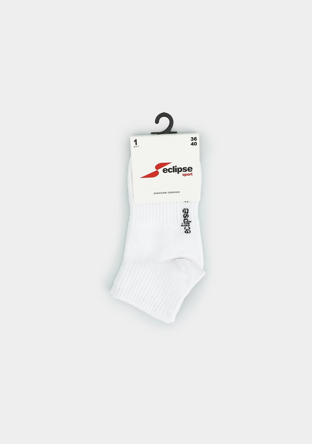 Beyaz  Eclipse Sport ES005 Beyaz Yarım Spor Tekli Çorap