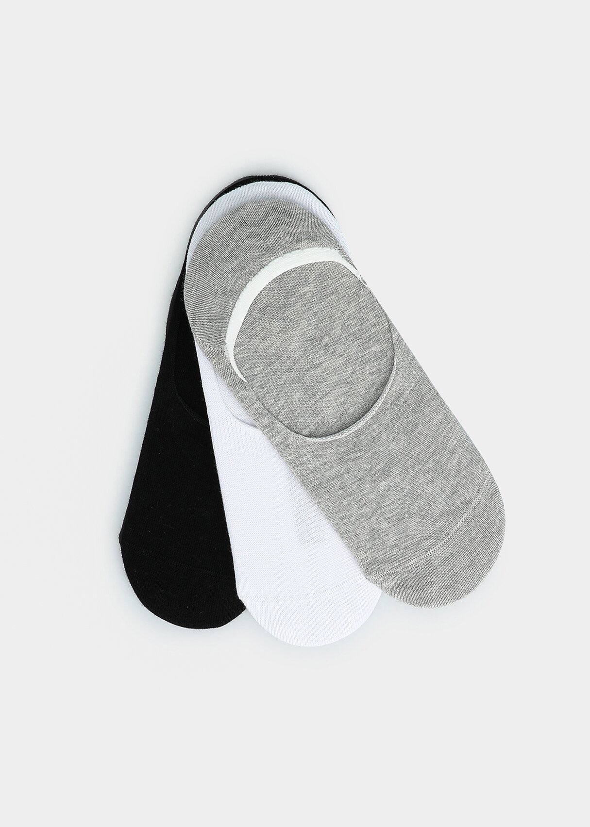 Multi  Provoq Çorap Gri-Beyaz-Siyah 3'lü patik 40-44