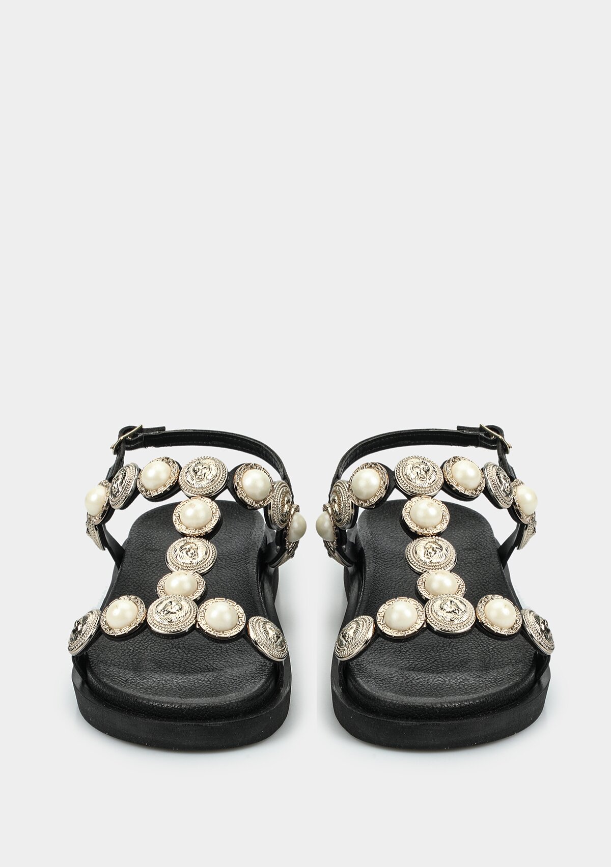 Siyah Kadın Düz Sandalet