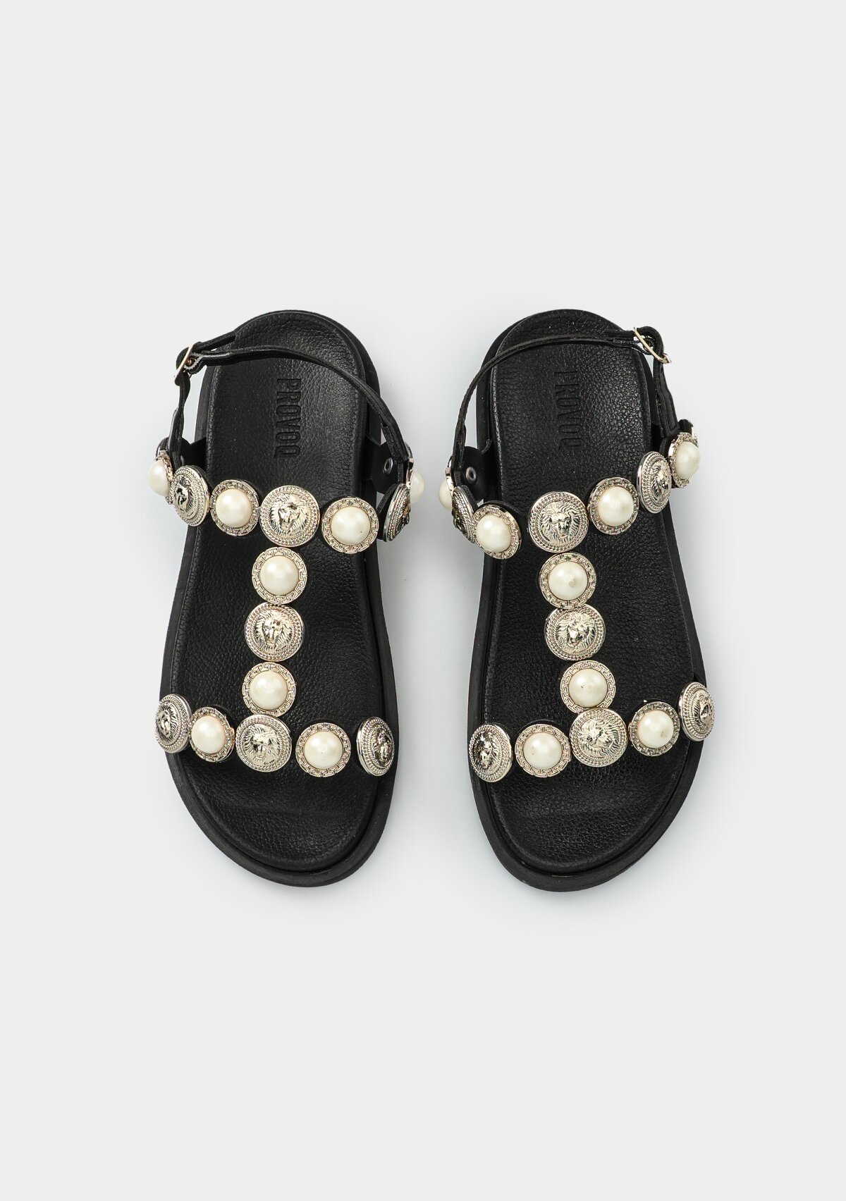 Siyah Kadın Düz Sandalet