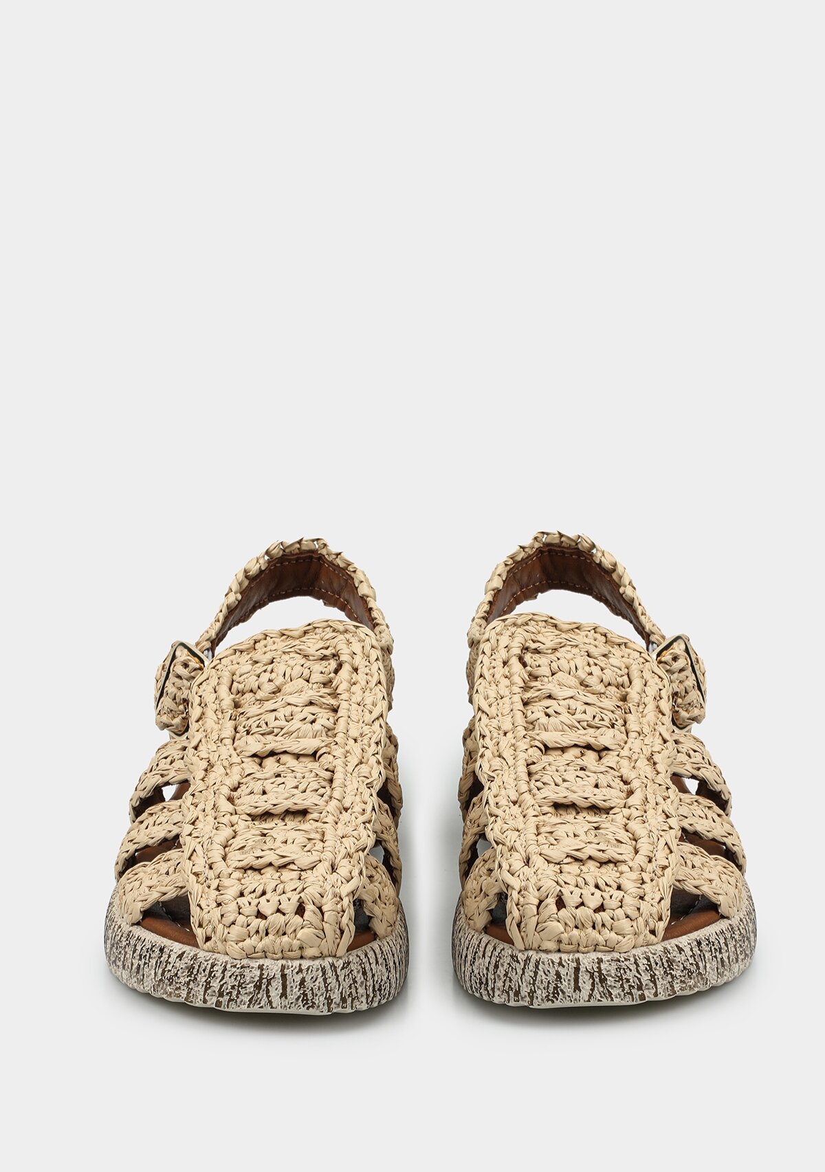 Bej Kadın Düz Sandalet