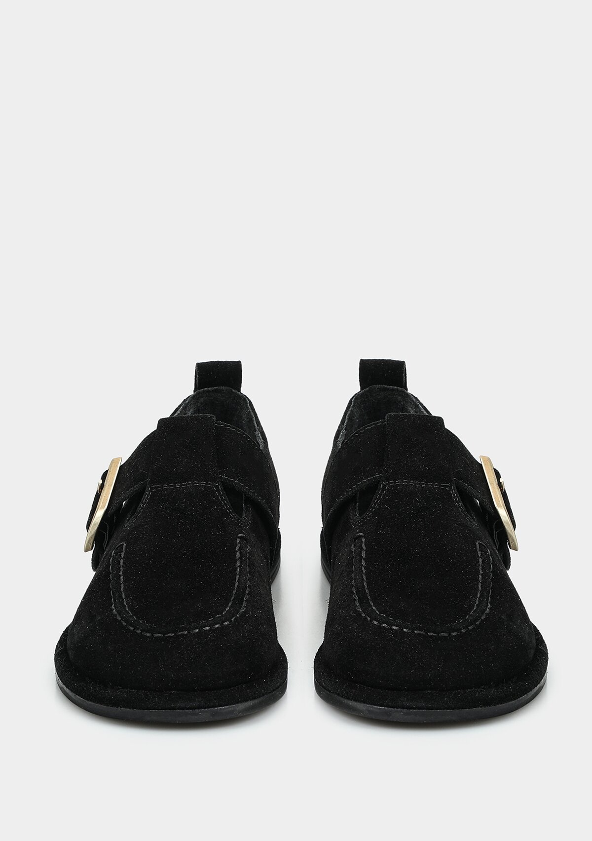 Siyah Deri Kadın Ayakkabı