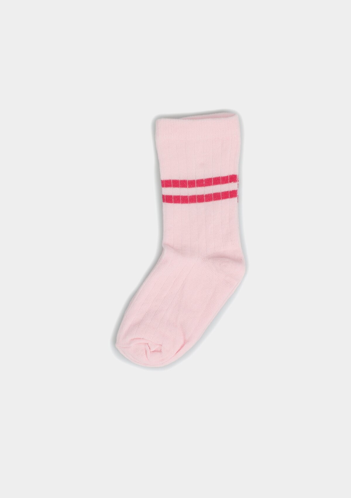 Pembe  Farve Çizgili Soket Çorap Pembe