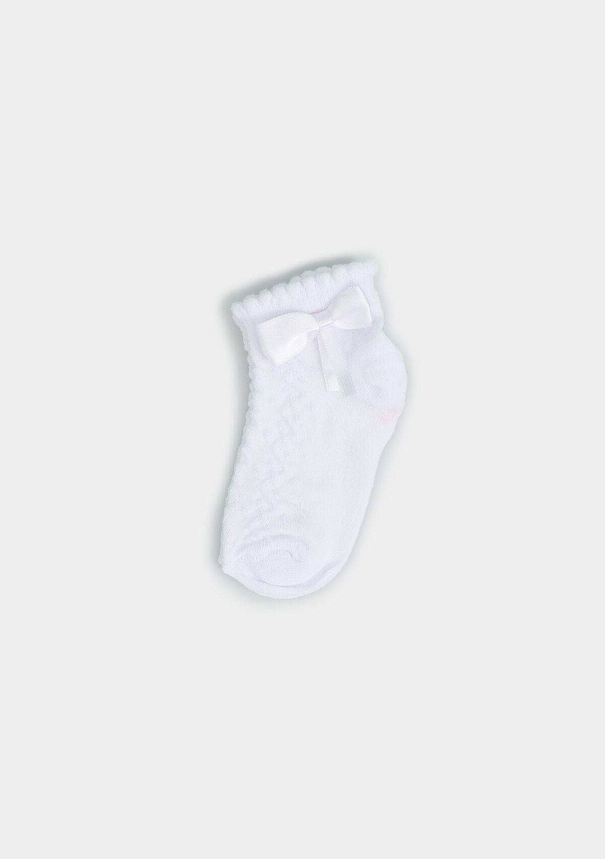 Beyaz  Farve Kurdeleli Soket Çorap Beyaz
