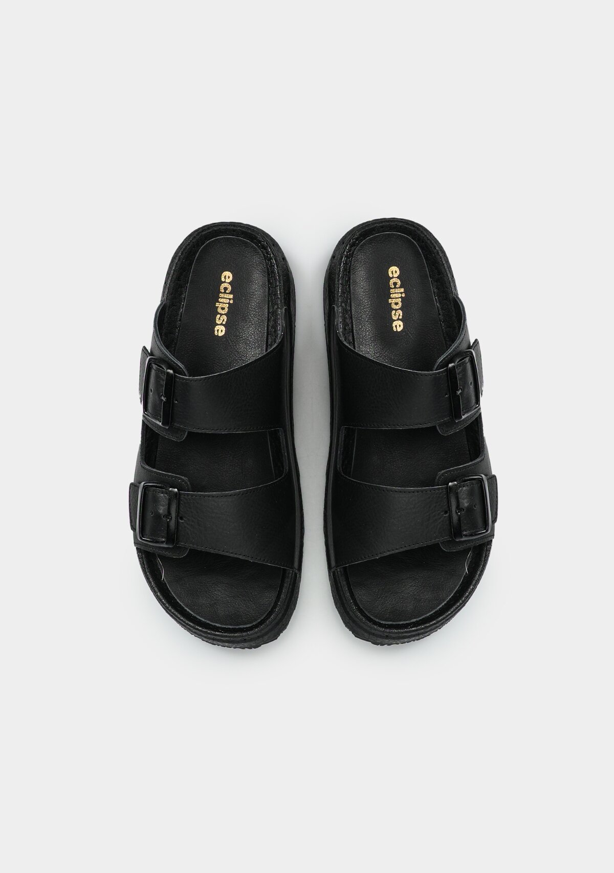 Siyah Deri Erkek Konfor Terlik