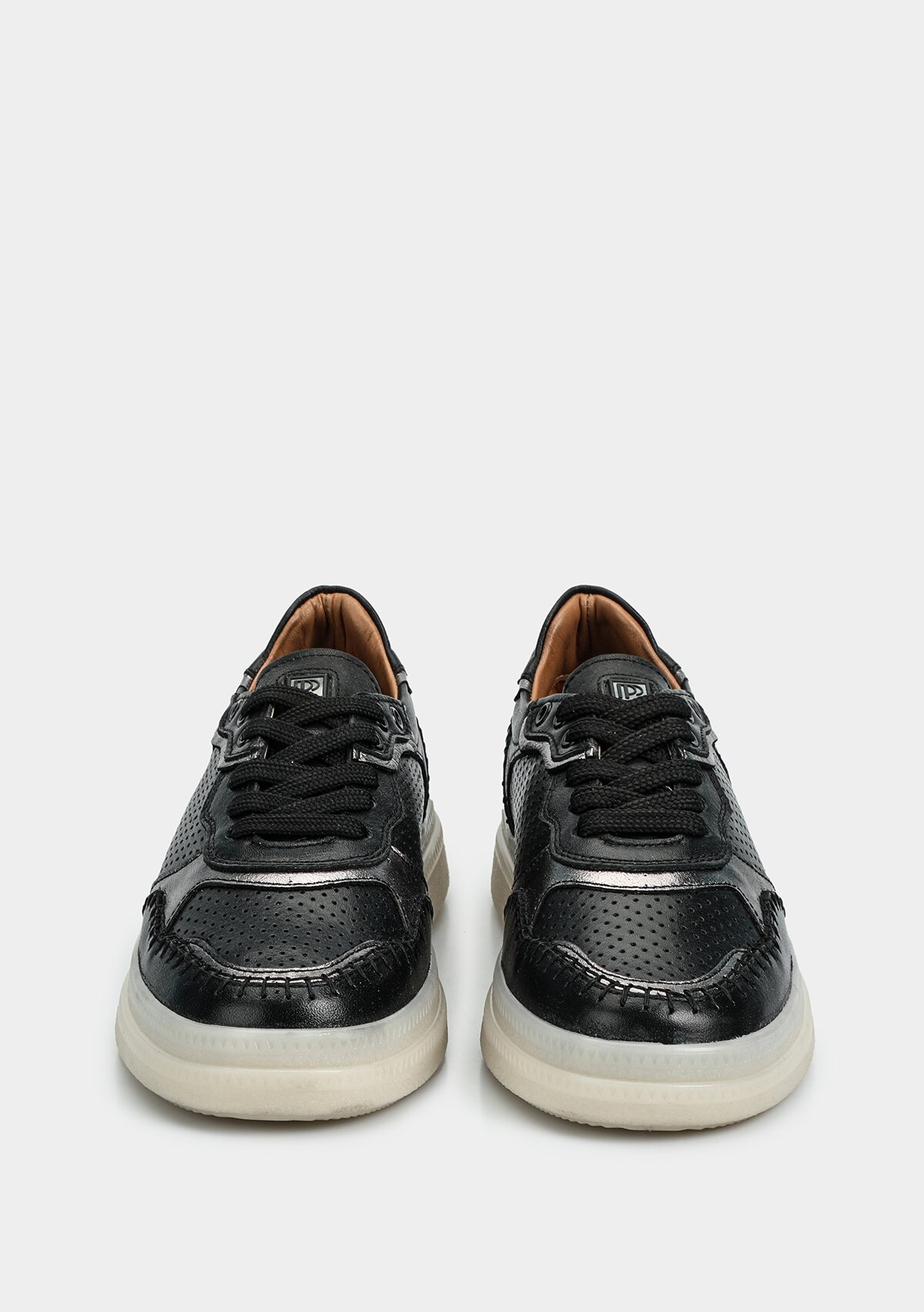 Siyah Deri Kadın Sneaker