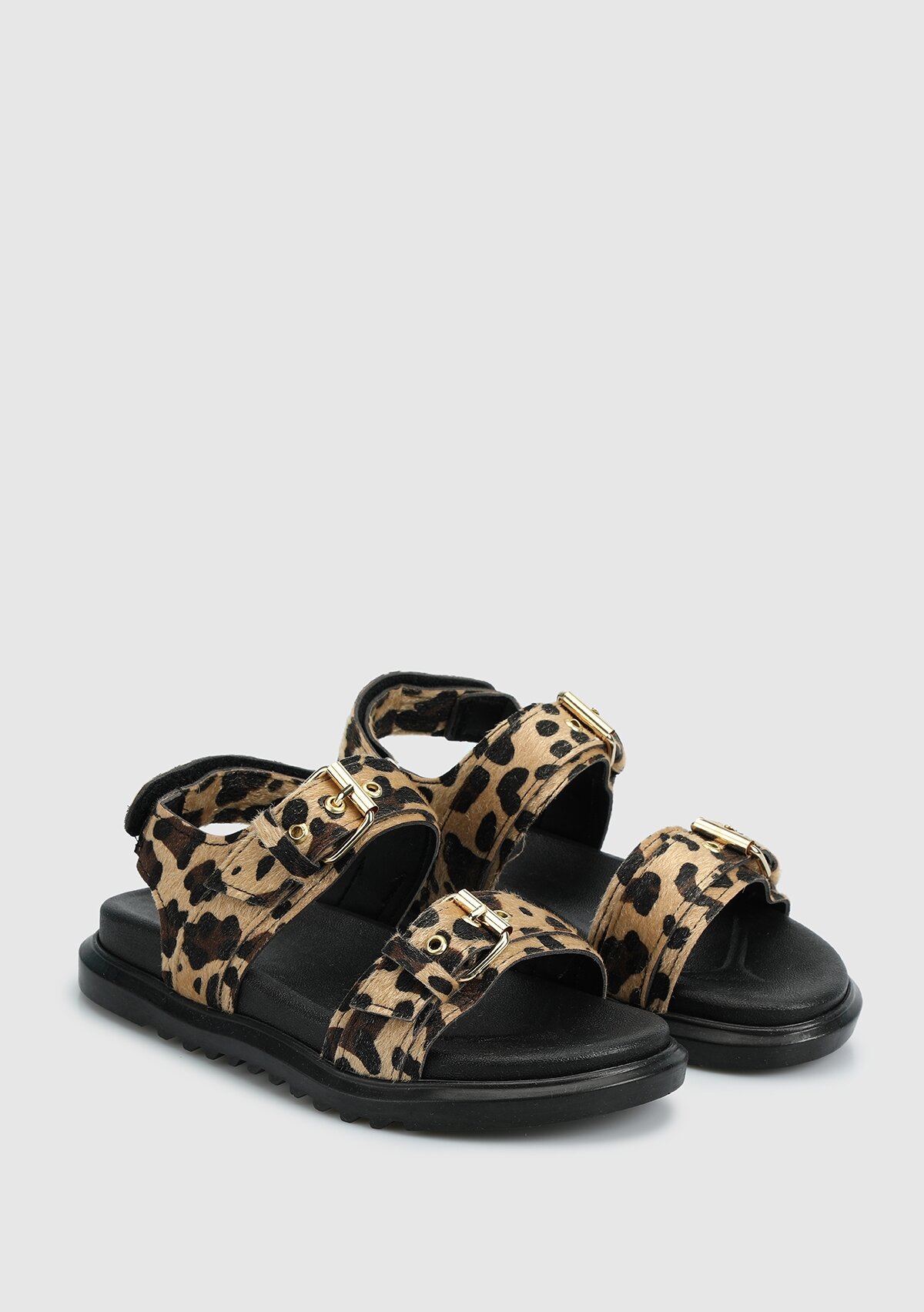 Leopar Kadın Düz Sandalet