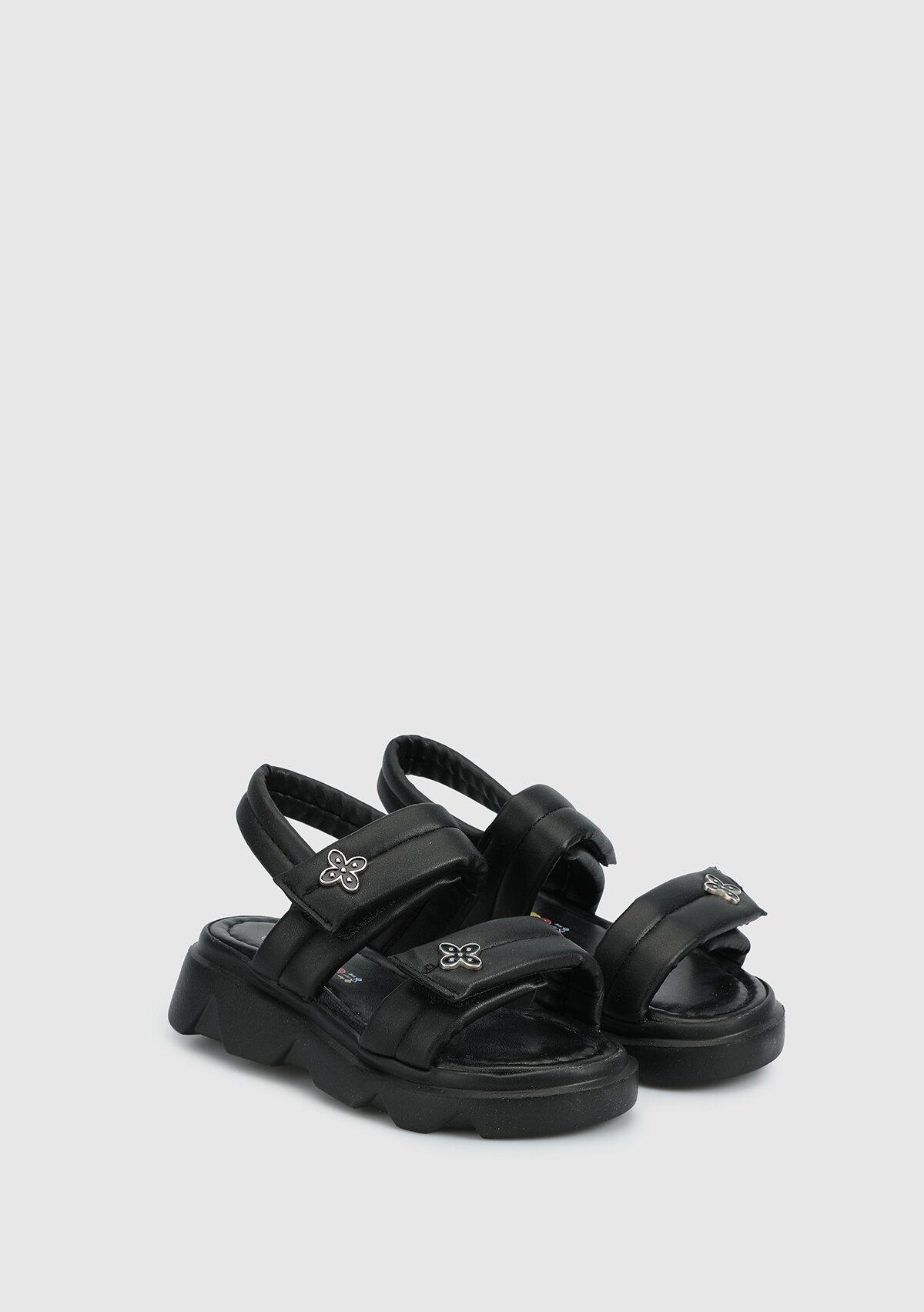 Siyah Kız Çocuk Düz Sandalet