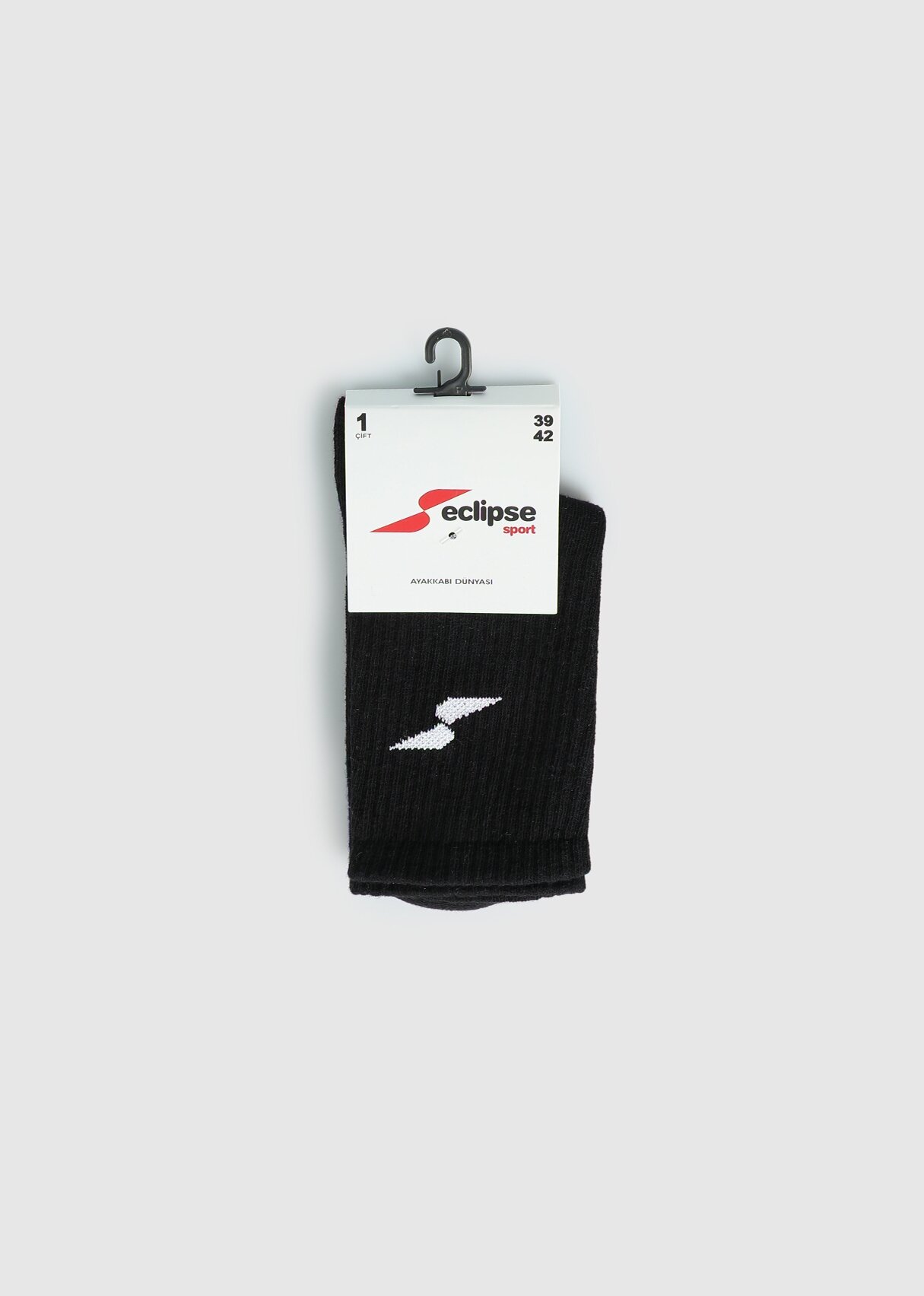 Siyah  Eclipse Sport ES002 Siyah Tenis Tekli Çorap