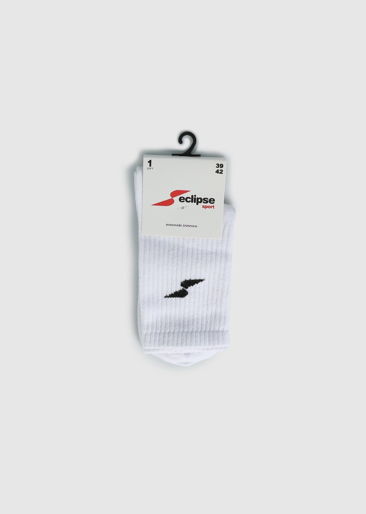 Beyaz  Eclipse Sport ES002 Beyaz Tenis Tekli Çorap