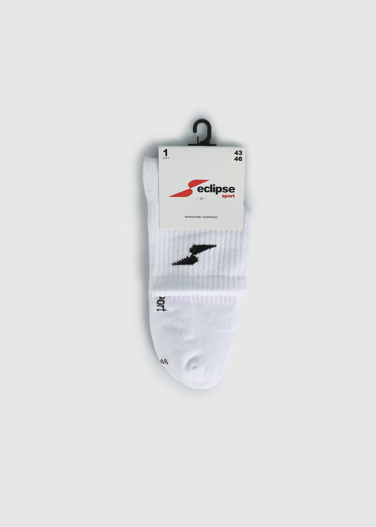 Beyaz  Eclipse Sport ES004 Beyaz Quarter Tekli Çorap