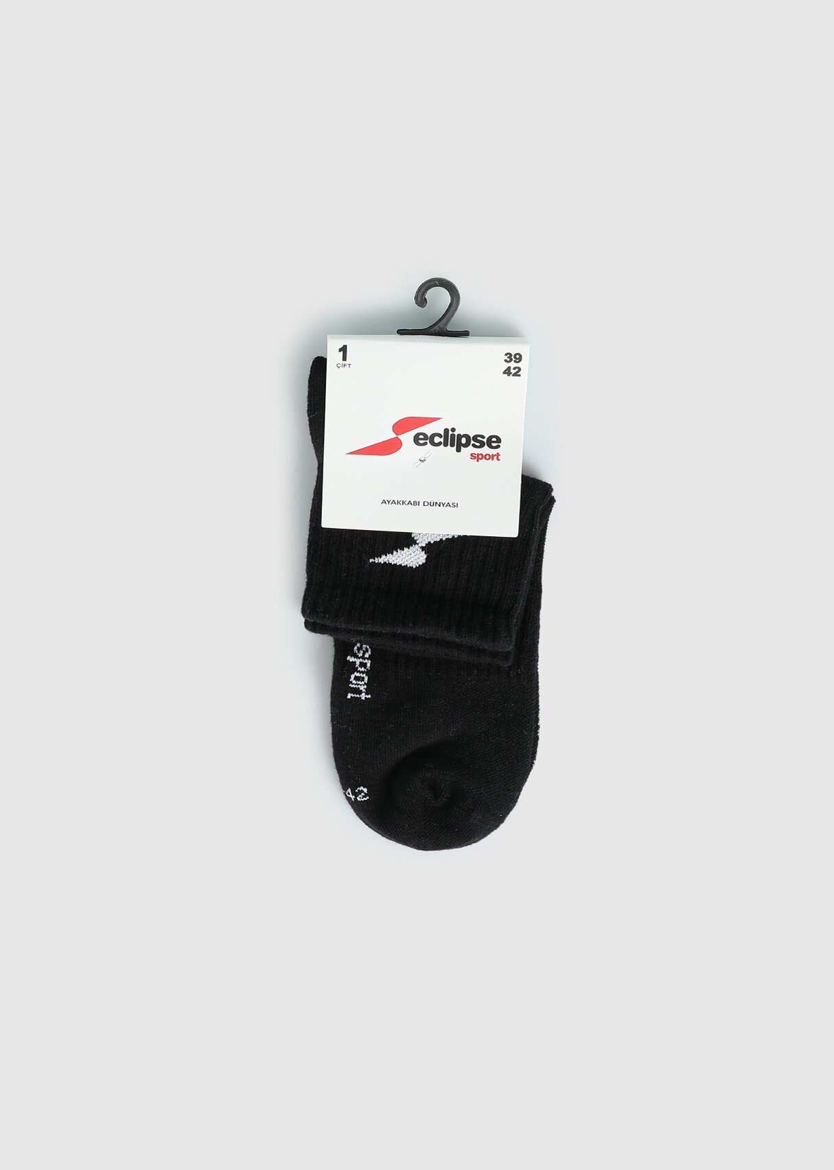 Siyah  Eclipse Sport ES004 Siyah Quarter Tekli Çorap