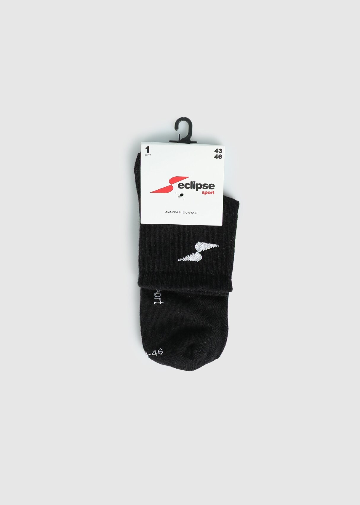 Siyah  Eclipse Sport ES004 Siyah Quarter Tekli Çorap