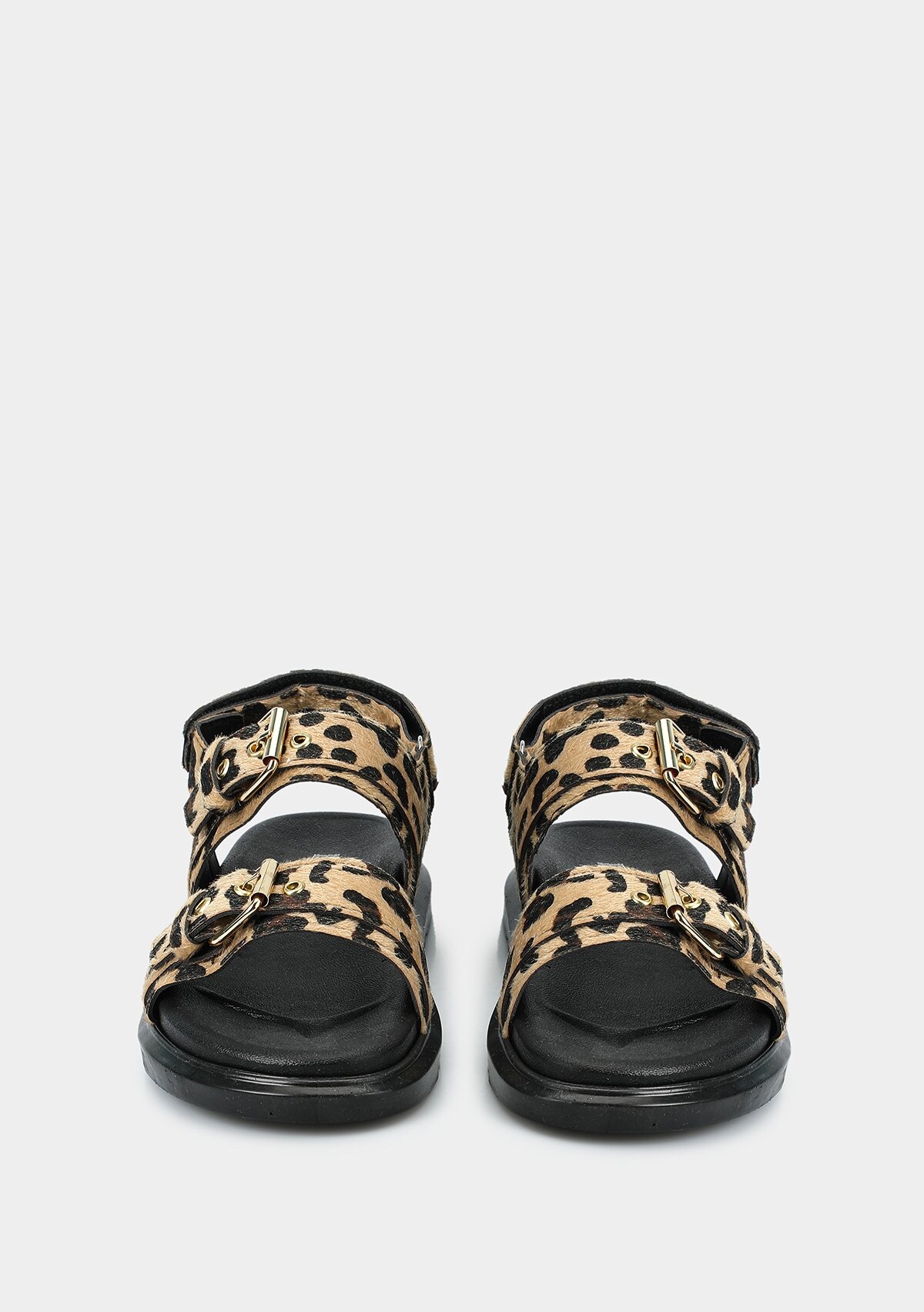 Leopar Kadın Düz Sandalet