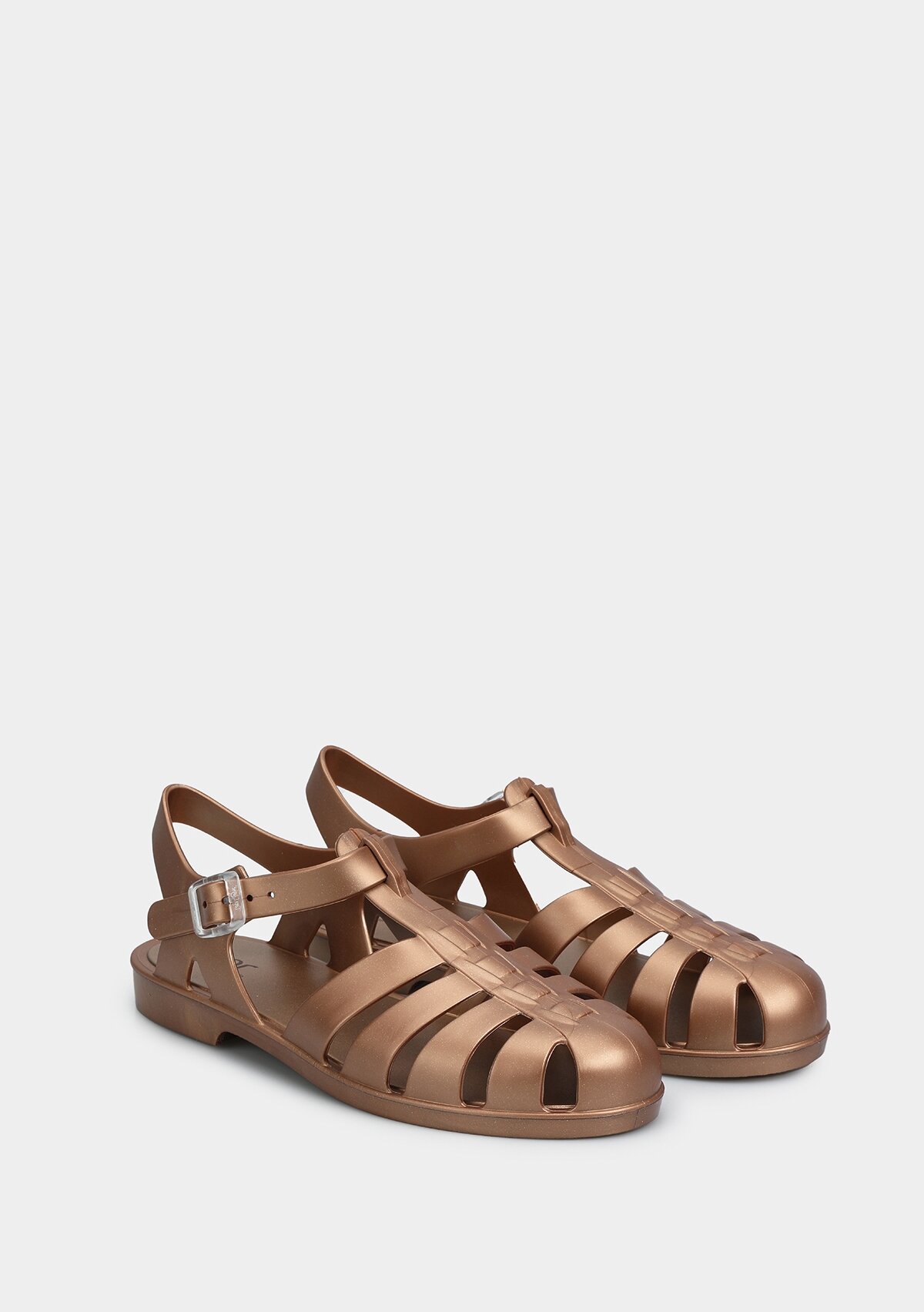 Bronz Kadın Düz Sandalet