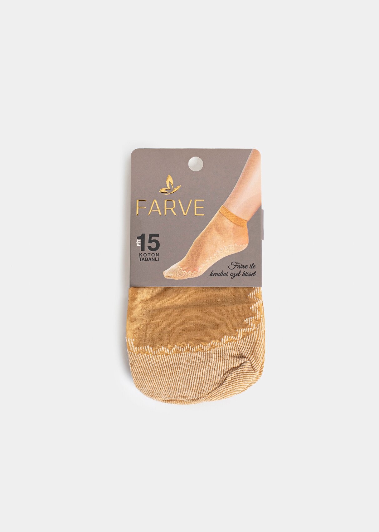 Ten  Farve Taban Pamuklu Soket Çorap 57 Ten