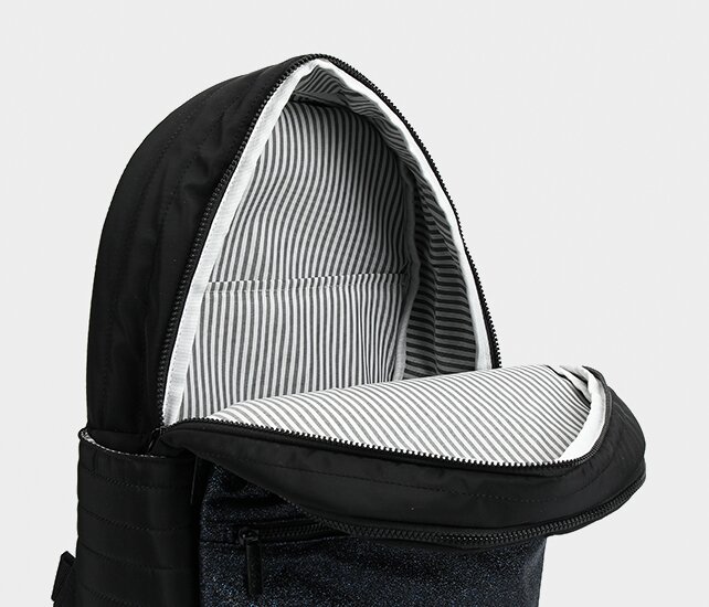 Siyah  Kaukko K1775 Quilted Siyah Sırt Çantası