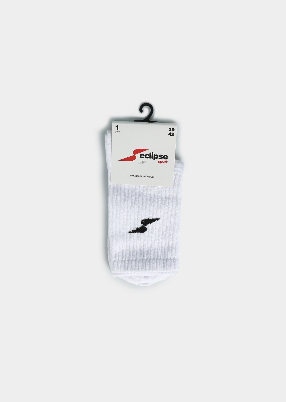 Beyaz  Eclipse Sport ES002 Beyaz Tenis Tekli Çorap