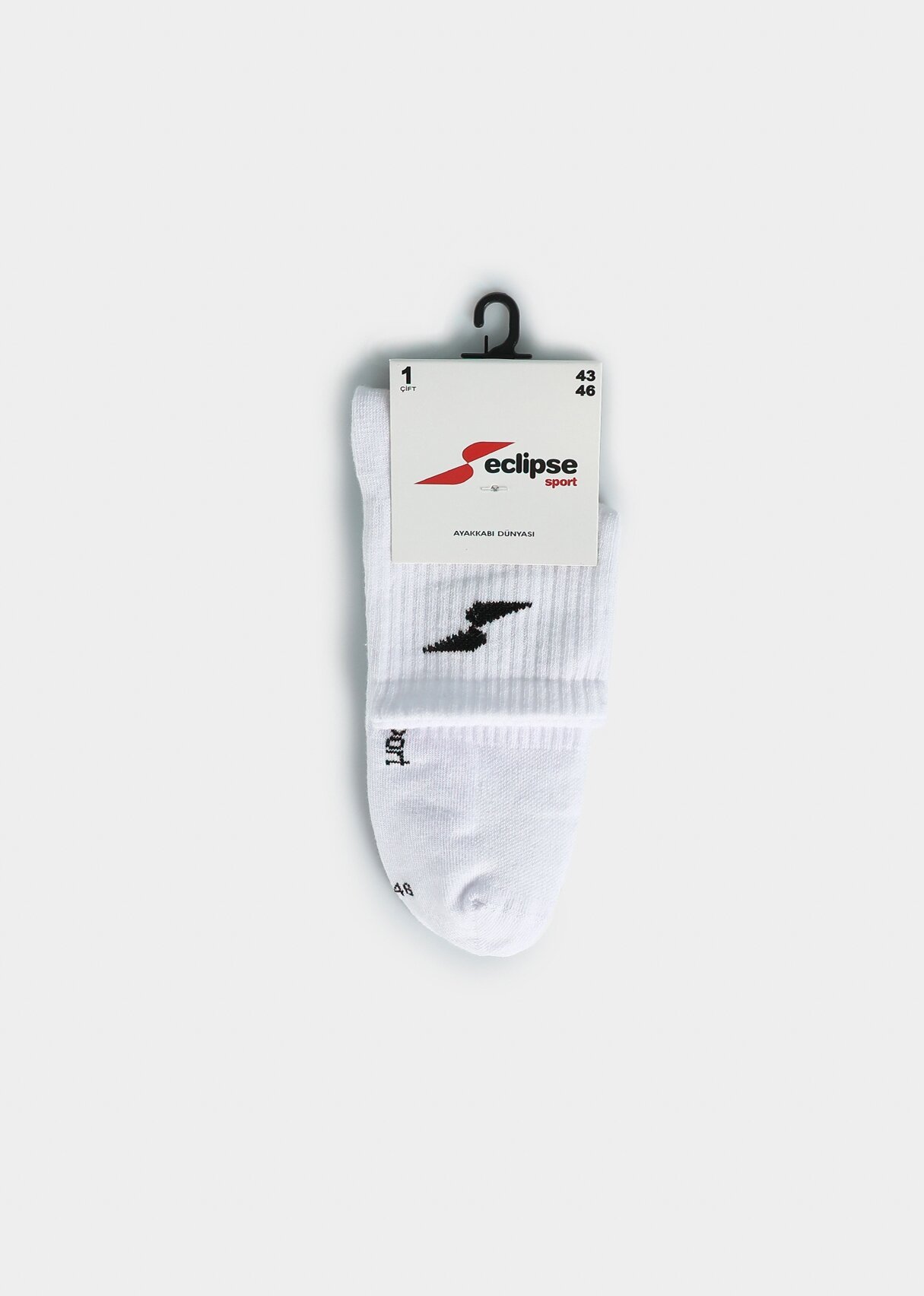 Beyaz  Eclipse Sport ES004 Beyaz Quarter Tekli Çorap