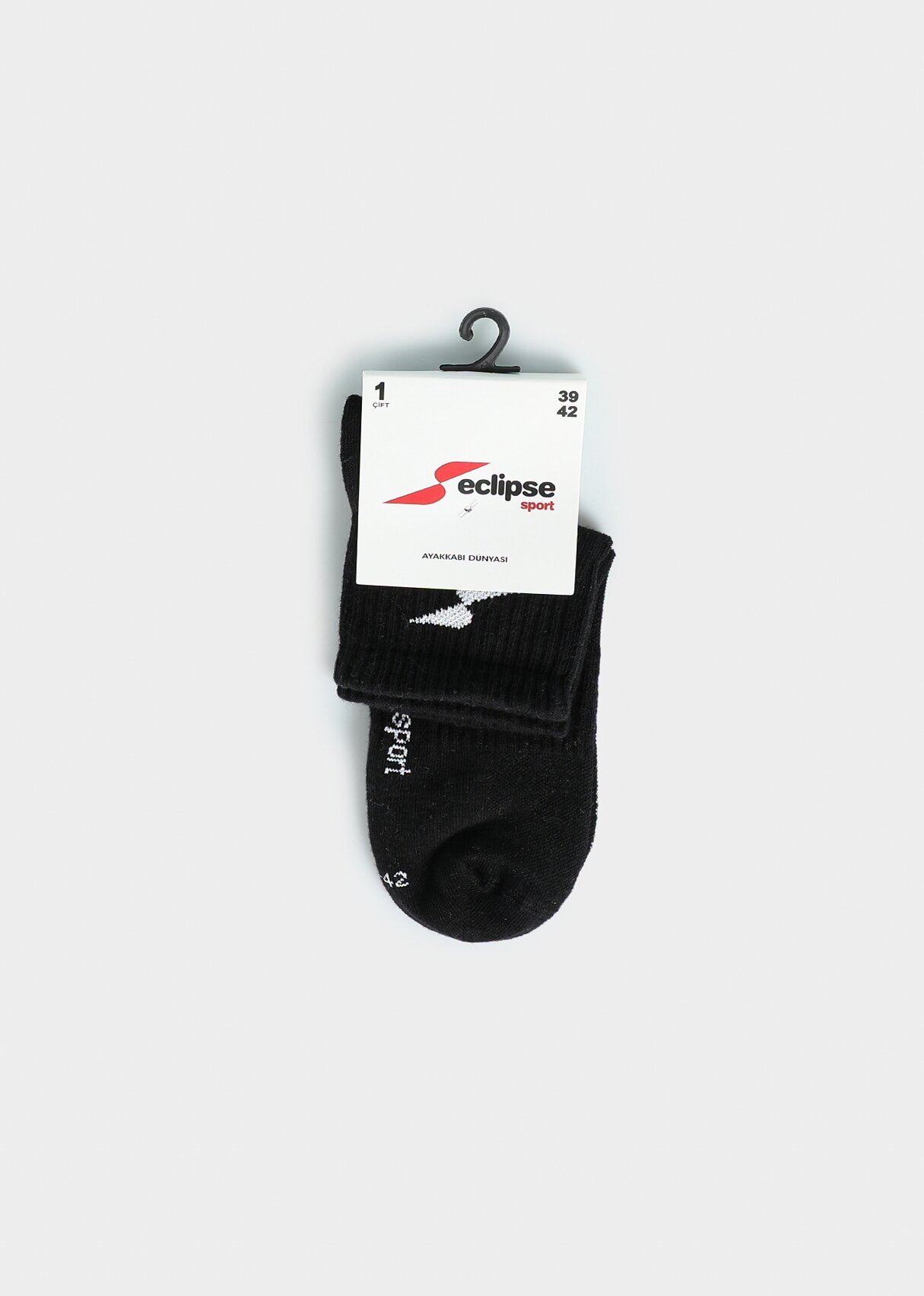 Siyah  Eclipse Sport ES004 Siyah Quarter Tekli Çorap