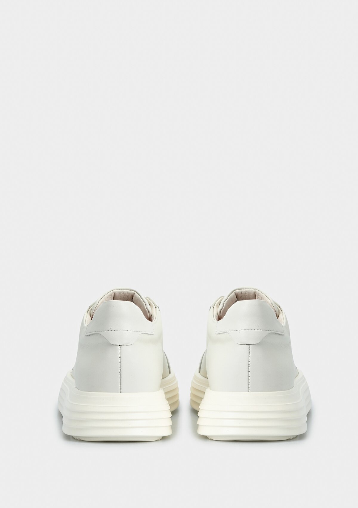 Krem Deri Erkek Sneaker