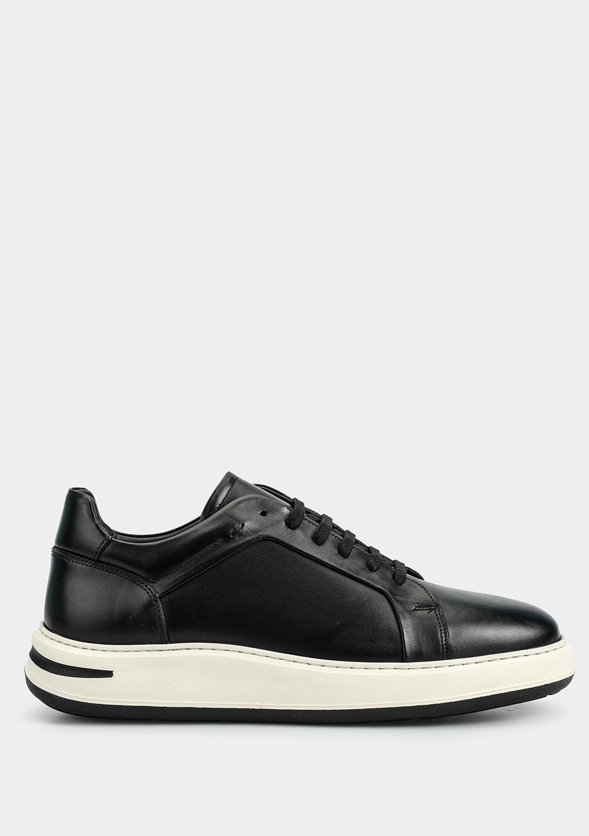 Siyah Deri Erkek Sneaker