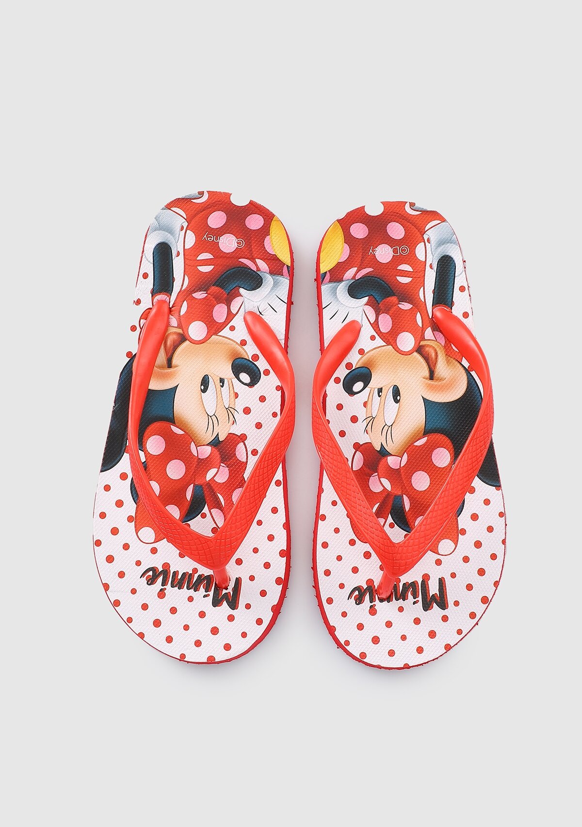 Minnie Mouse Kırmızı Kız Çocuk Plaj Terliği