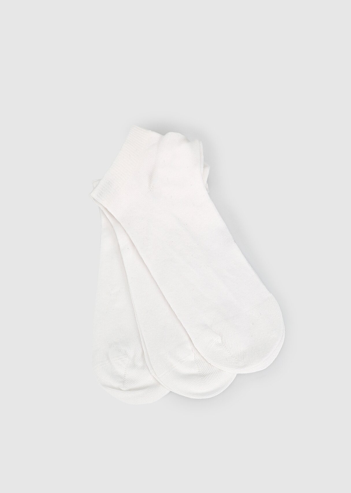 Miovela Beyaz  Miovela MVB05 3'lü Beyaz Patik Düz Kadın Çorabı