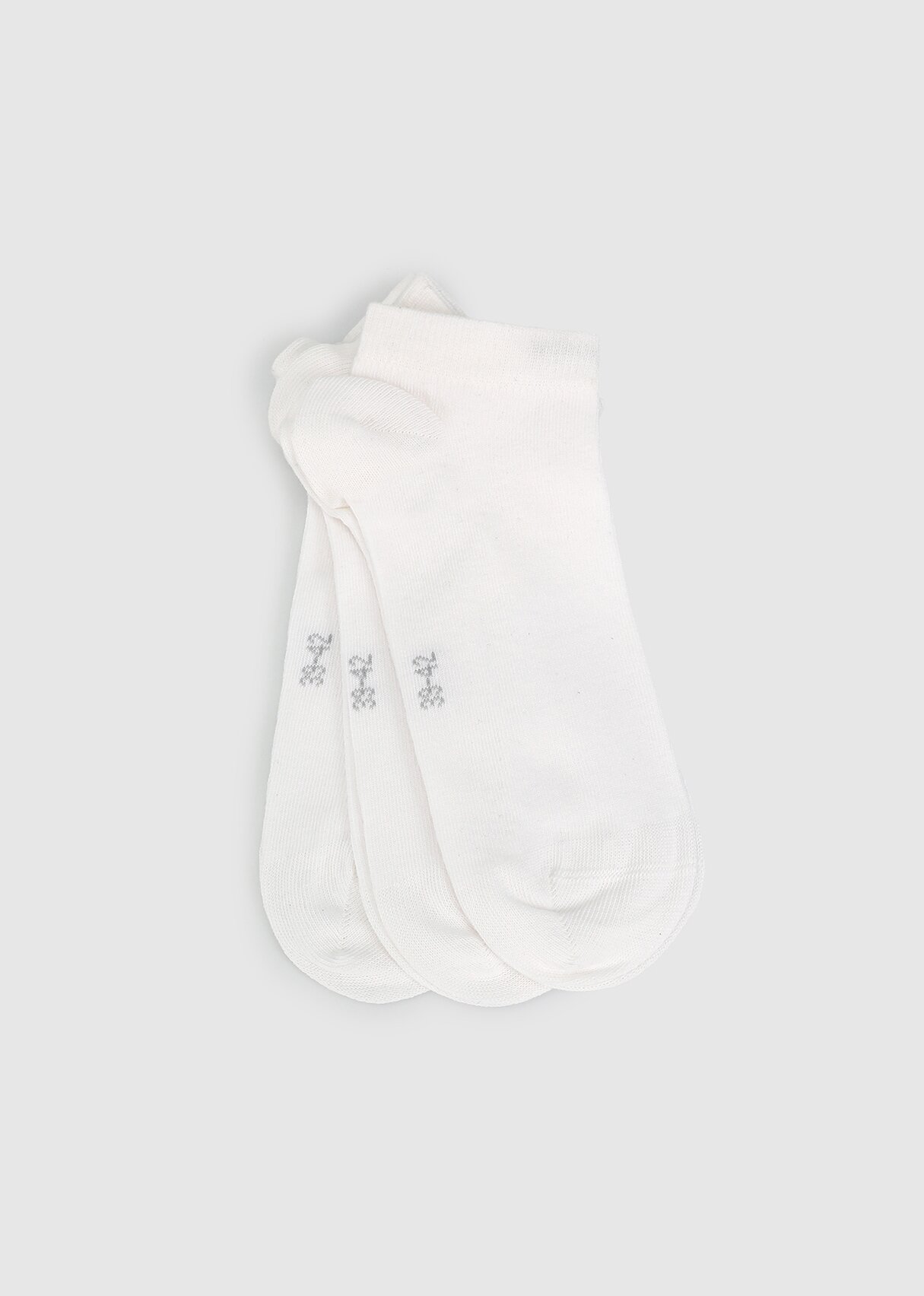 Miovela Beyaz  Miovela MVB05 3'lü Beyaz Patik Düz Kadın Çorabı