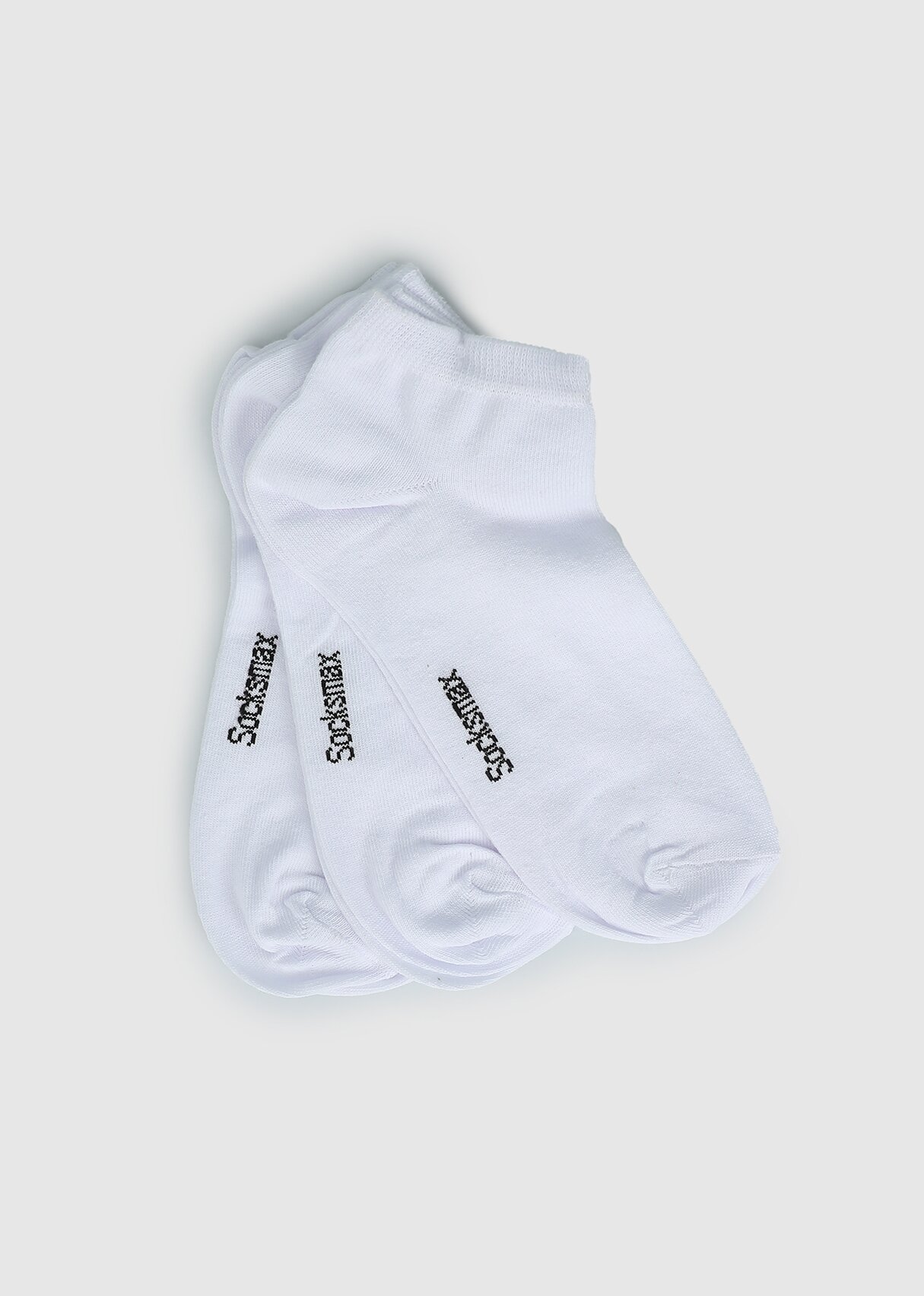 Socksmax Beyaz  Socksmax 2236 3Lü Beyaz Düz Patik Erkek Çorabı