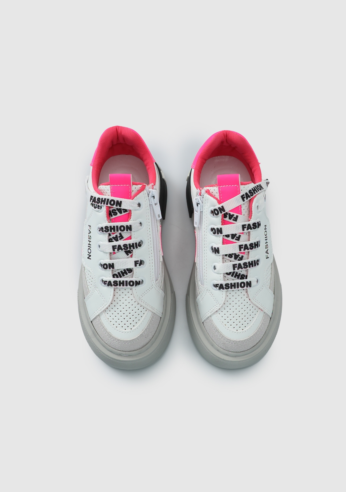 Kiddo Beyaz-Fusya Kız Çocuk Sneaker