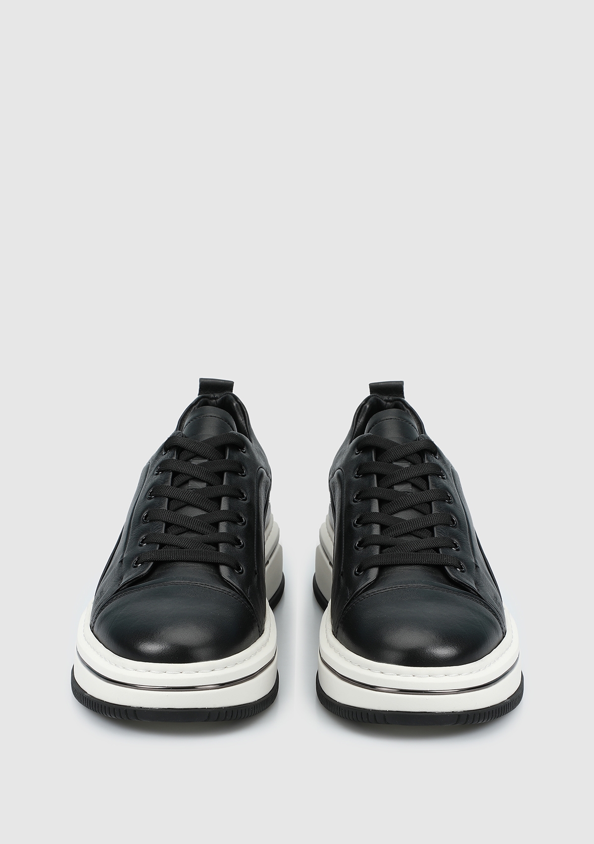 Provoq Siyah Deri Erkek Sneaker