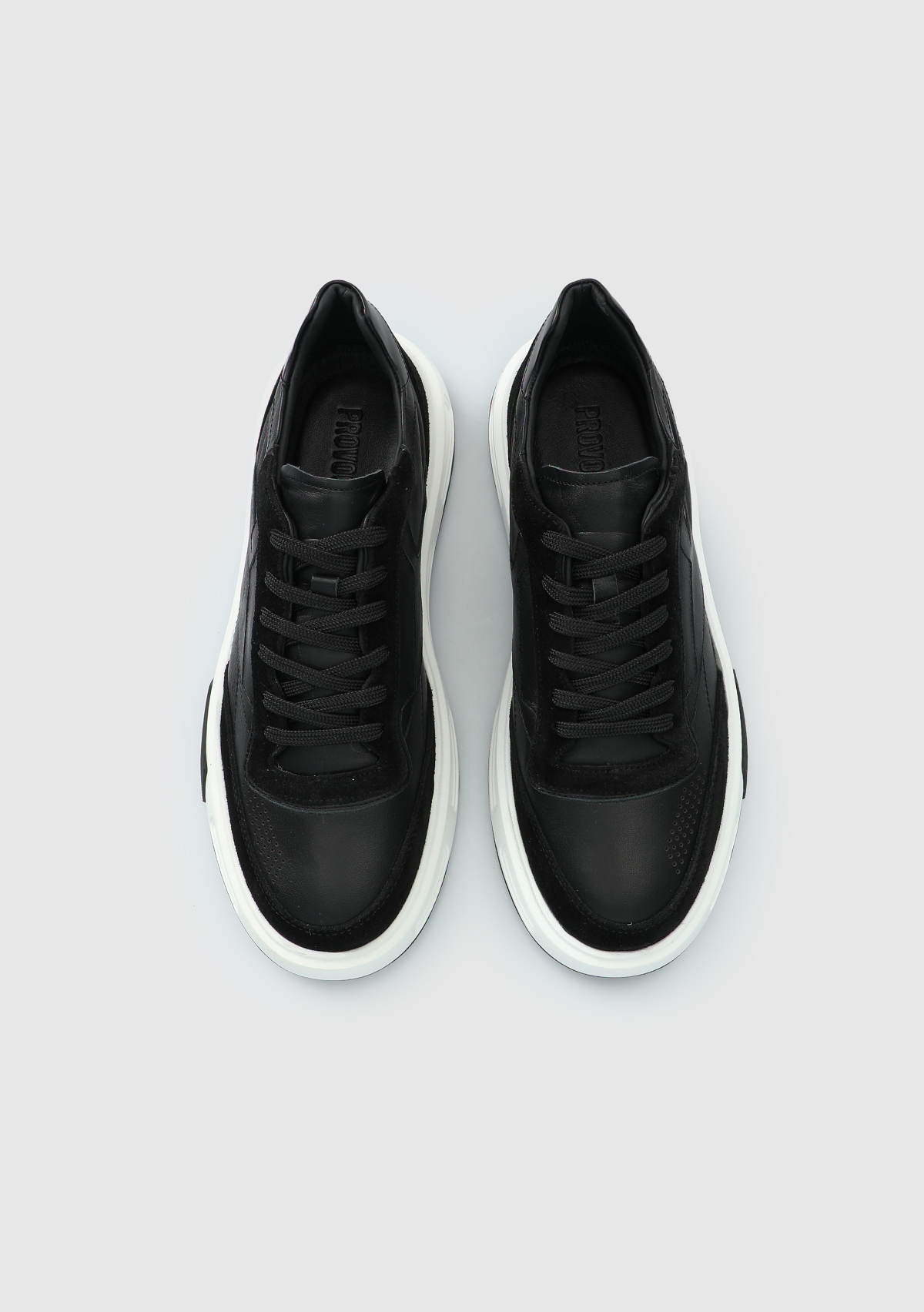 Provoq Siyah Deri Erkek Sneaker