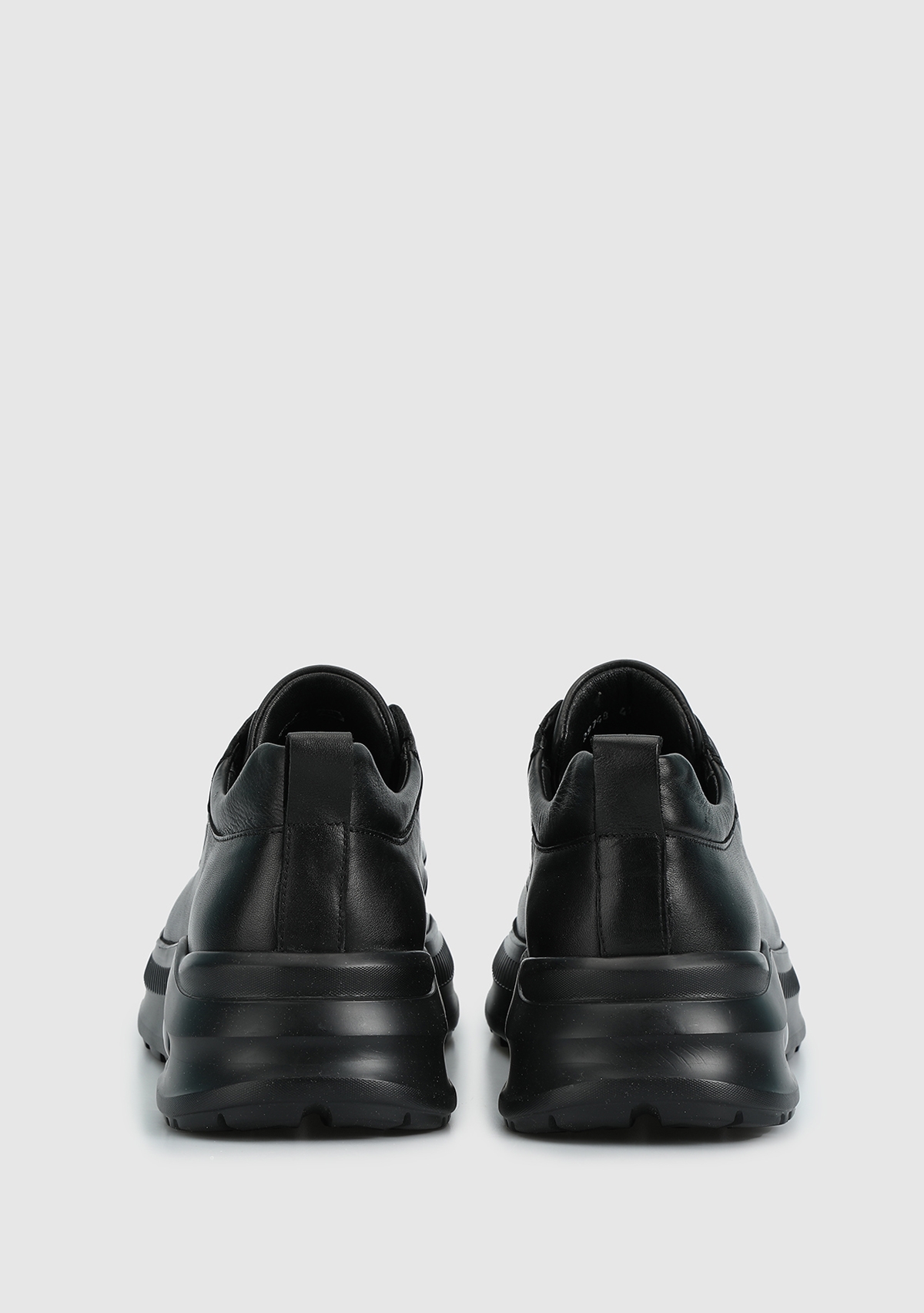 Siyah Deri Erkek Sneaker - Görsel 5