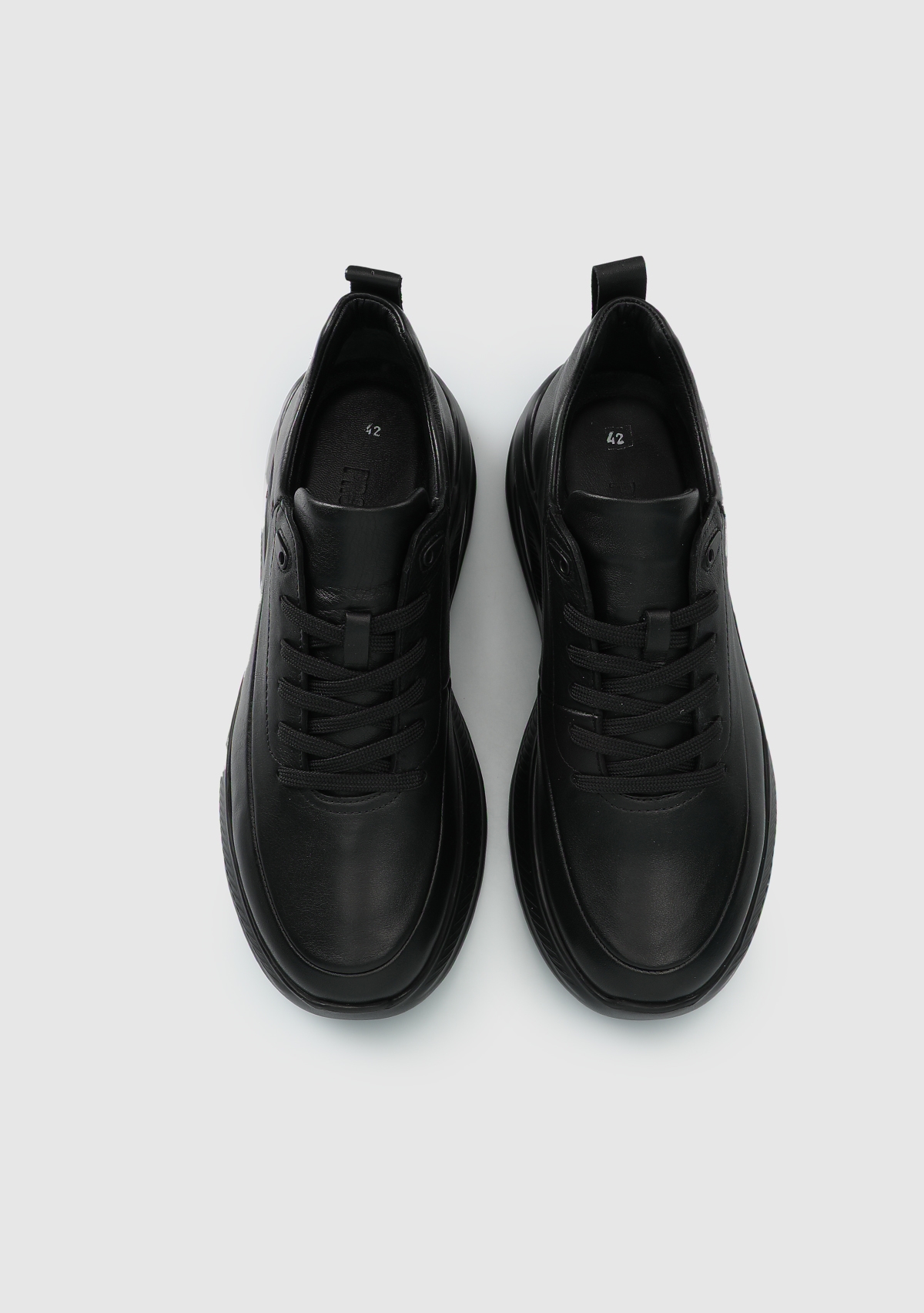 Siyah Deri Erkek Sneaker - Görsel 6