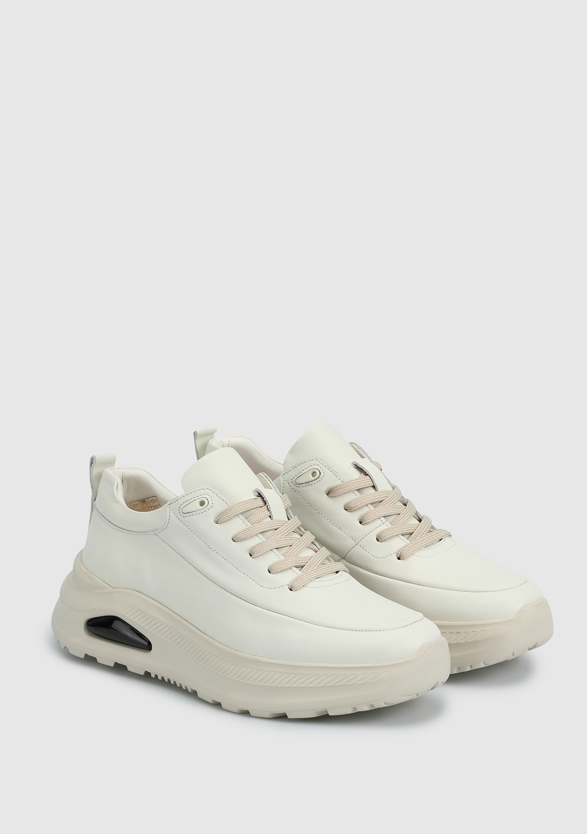 Beyaz Deri Erkek Sneaker - Görsel 3