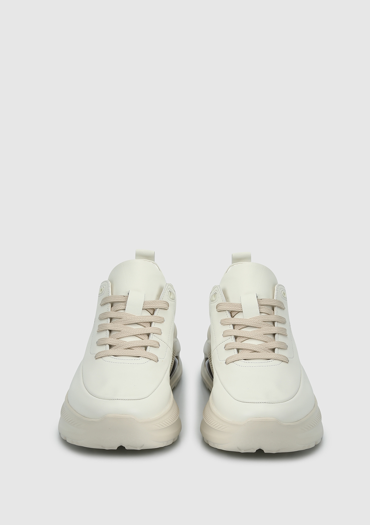 Beyaz Deri Erkek Sneaker - Görsel 4