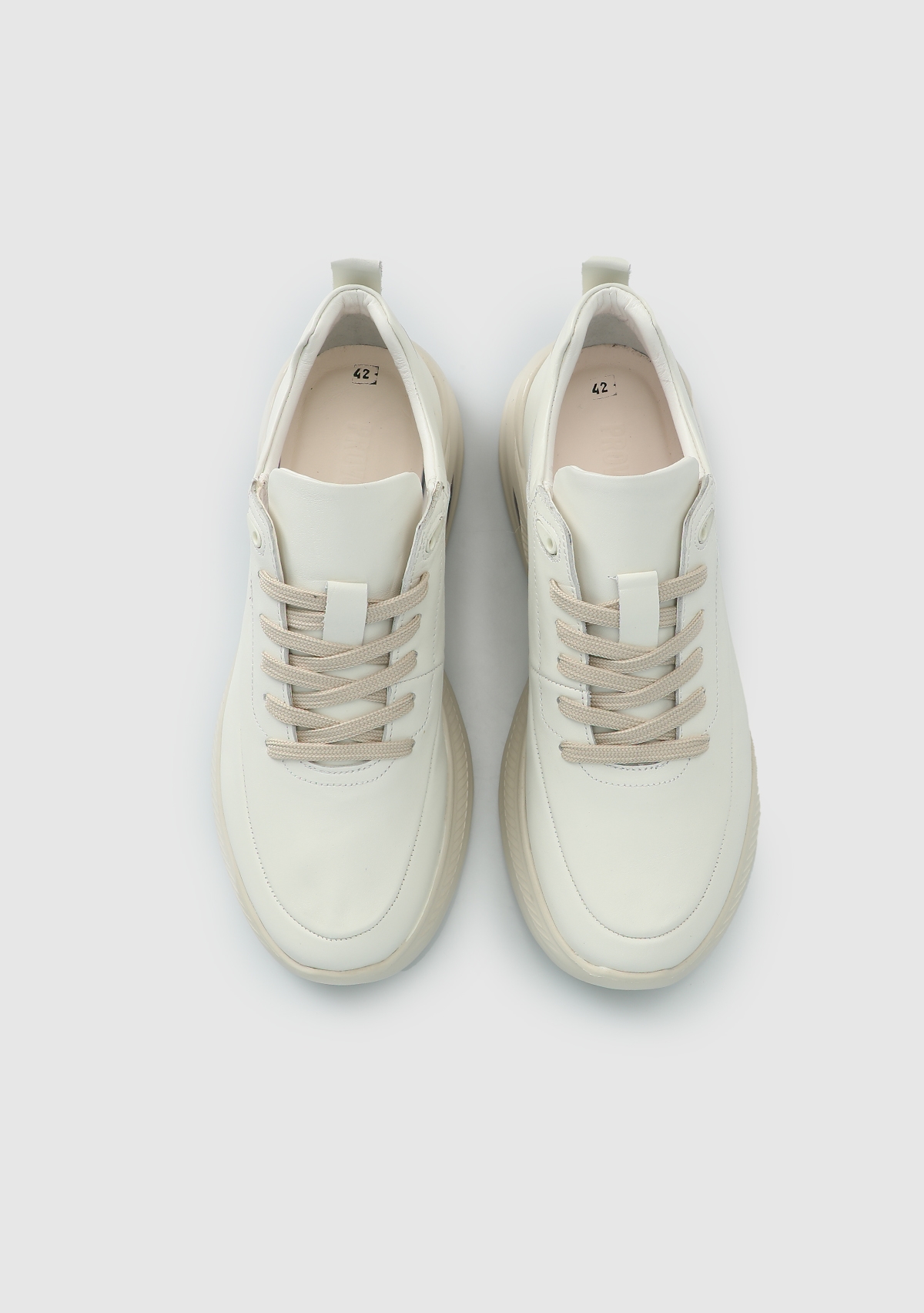 Beyaz Deri Erkek Sneaker - Görsel 6