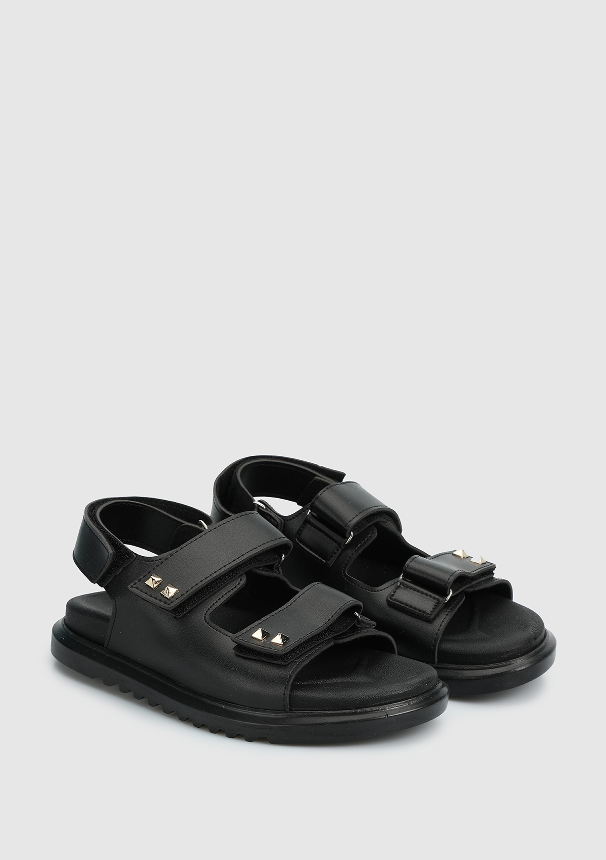 Siyah Kadın Düz Sandalet - Görsel 3