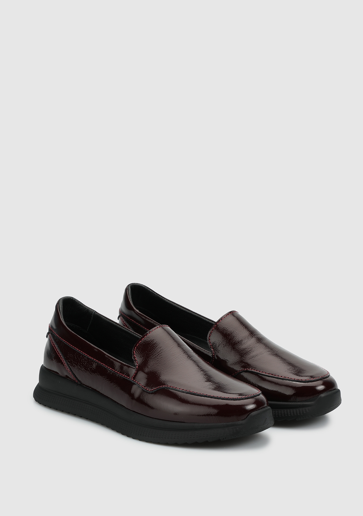 Bordo Deri Kadın Ayakkabı - Görsel 3