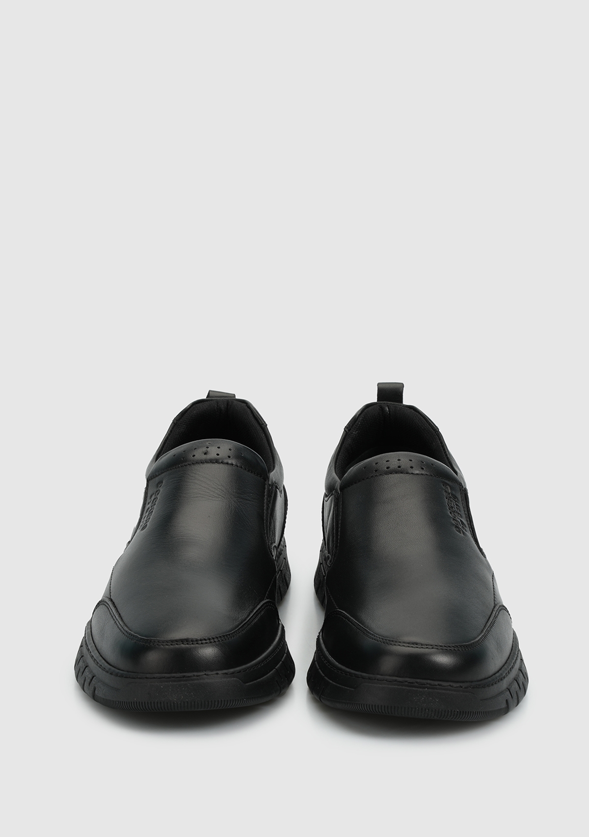 Siyah Deri Erkek Sneaker - Görsel 4