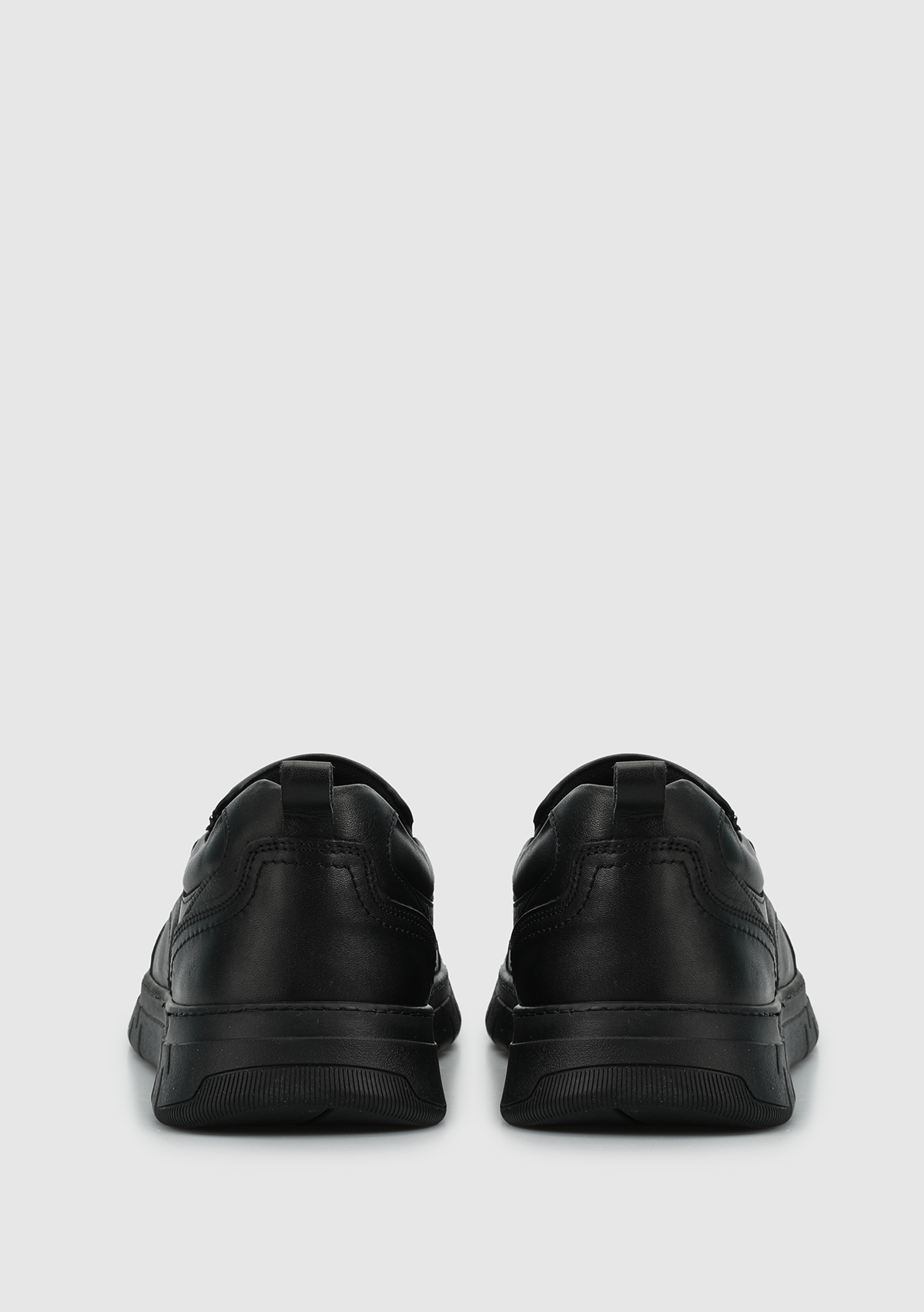 Siyah Deri Erkek Sneaker - Görsel 5