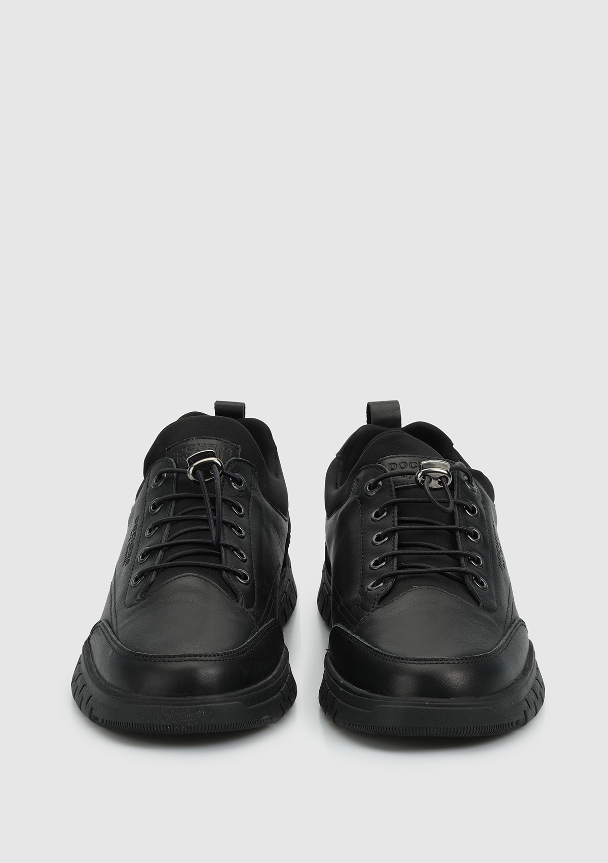 Siyah Deri Erkek Sneaker - Görsel 4