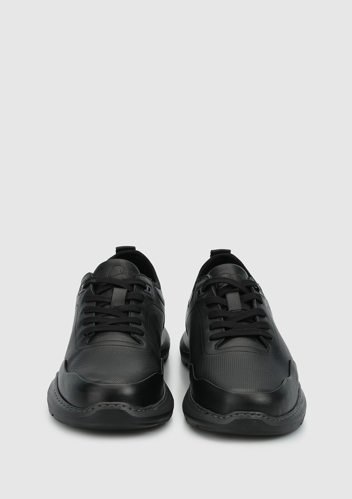 Siyah Deri Erkek Sneaker - Görsel 4